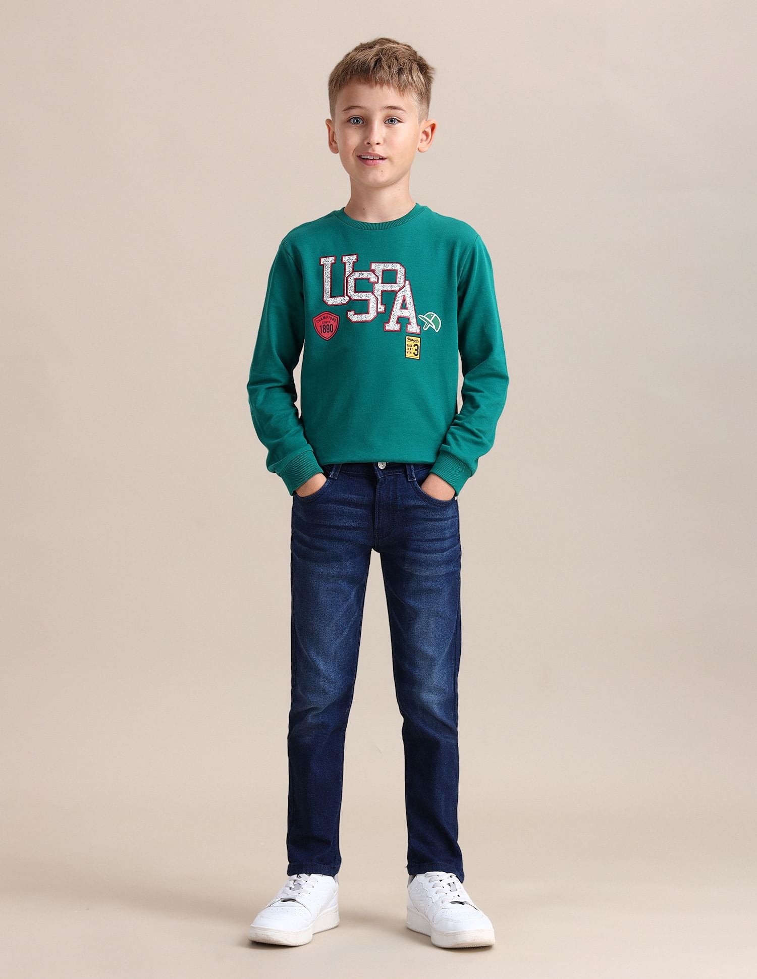 Slim Fit Stone Washed Jeans Dark Blue - U.S. POLO ASSN. | Large