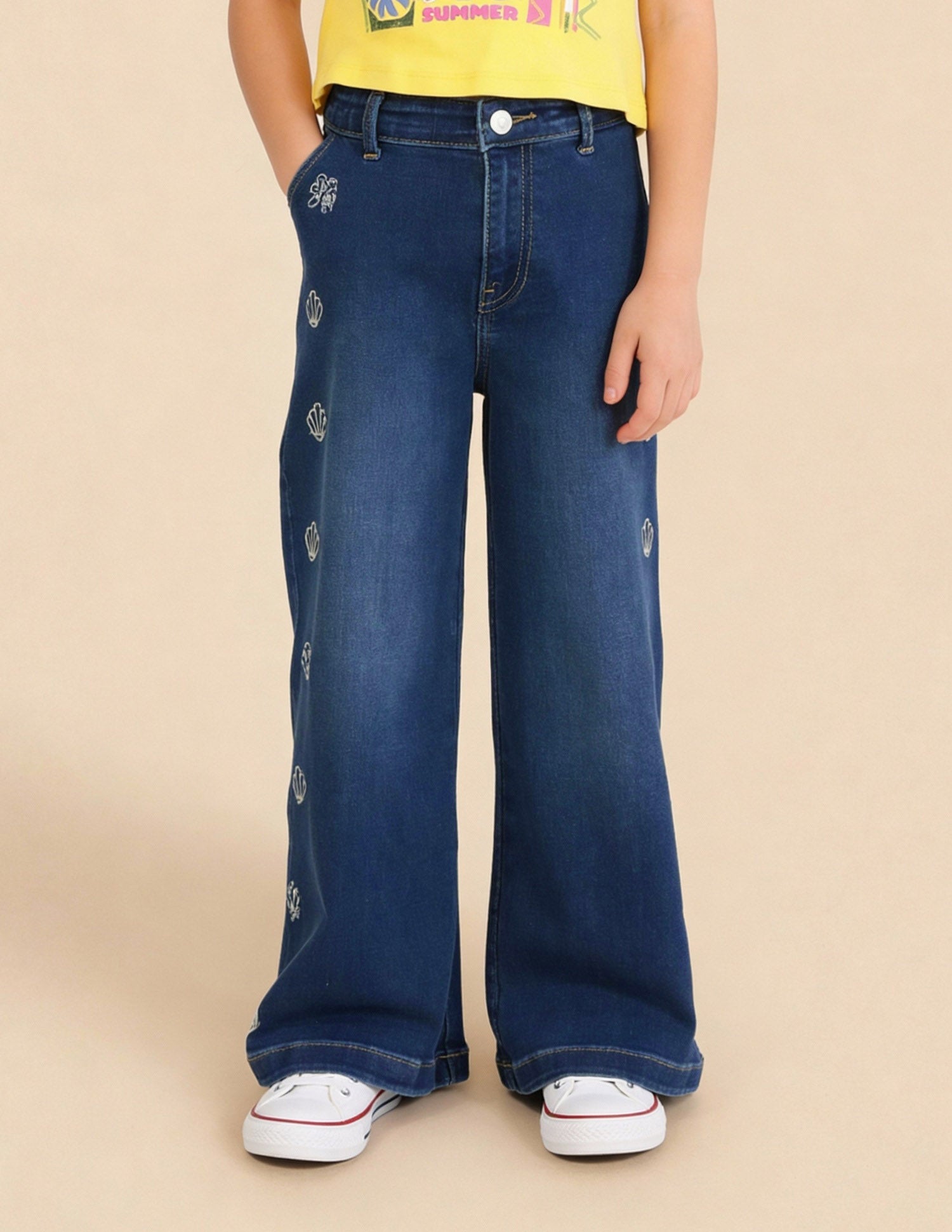 Girls Embroidered Stone Washed Jeans Marine - U.S. Polo Assn. India | Large