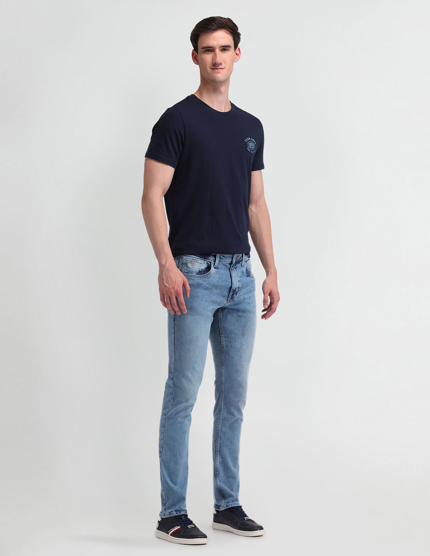 Brandon Slim Tapered Blue Jeans Blue - U.S. Polo Assn. India | Large