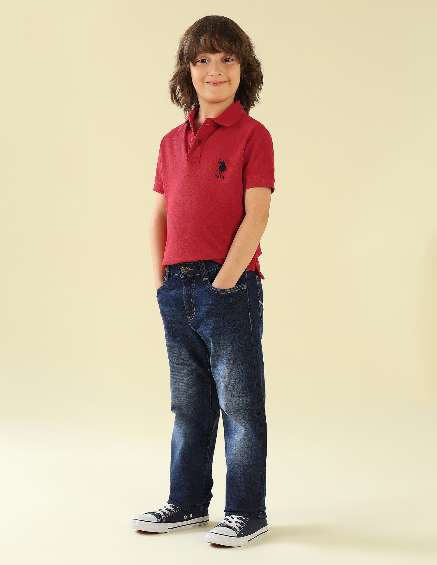 Solid Regular Fit Polo Shirt Burgundy - U.S. Polo Assn. India | Large