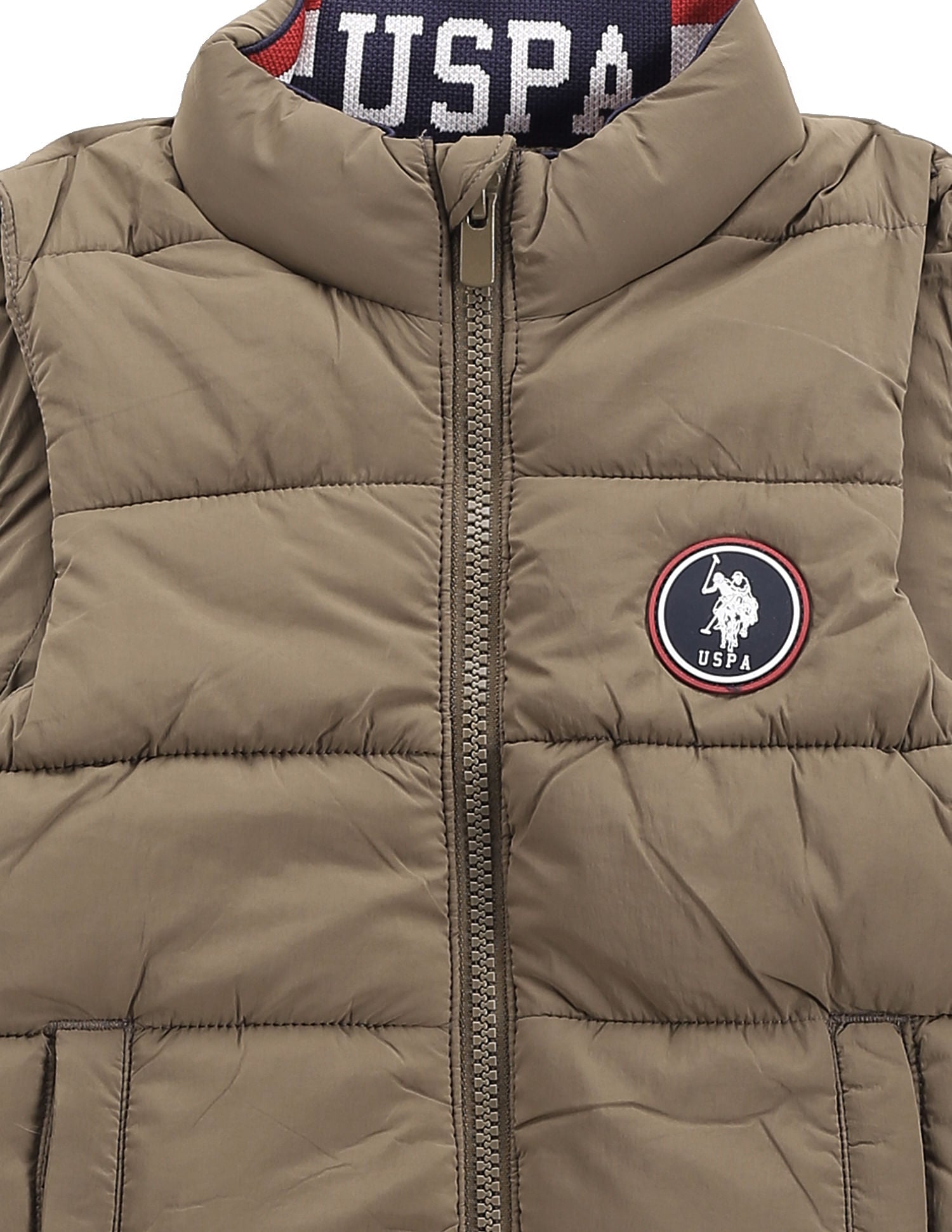 Boys Sleeveless Puffer Jacket Olive - U.S. POLO ASSN. | Large