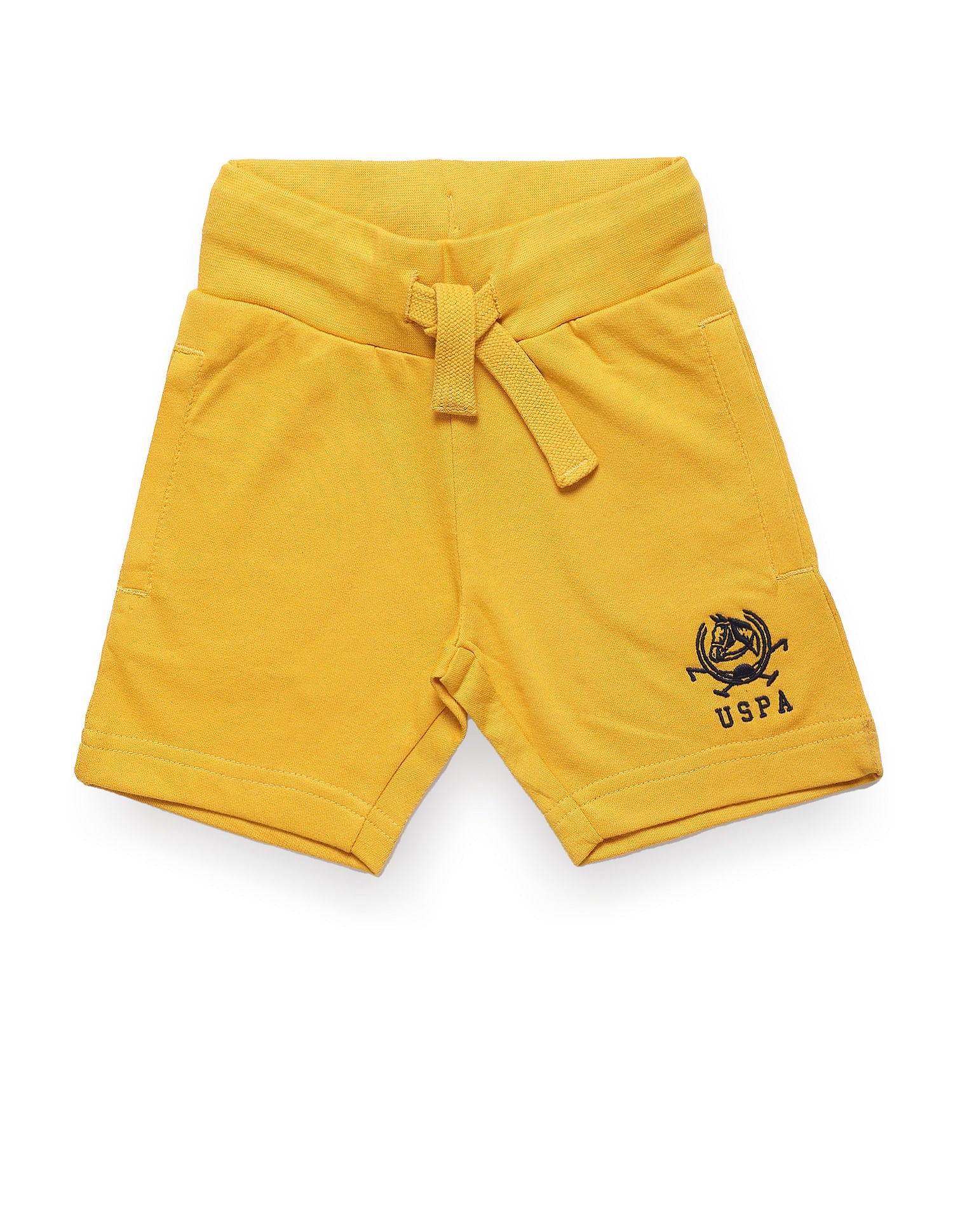 Brand Print Cotton Shorts - Pack Of 2 Navy and Yellow - U.S. POLO ASSN. | Large