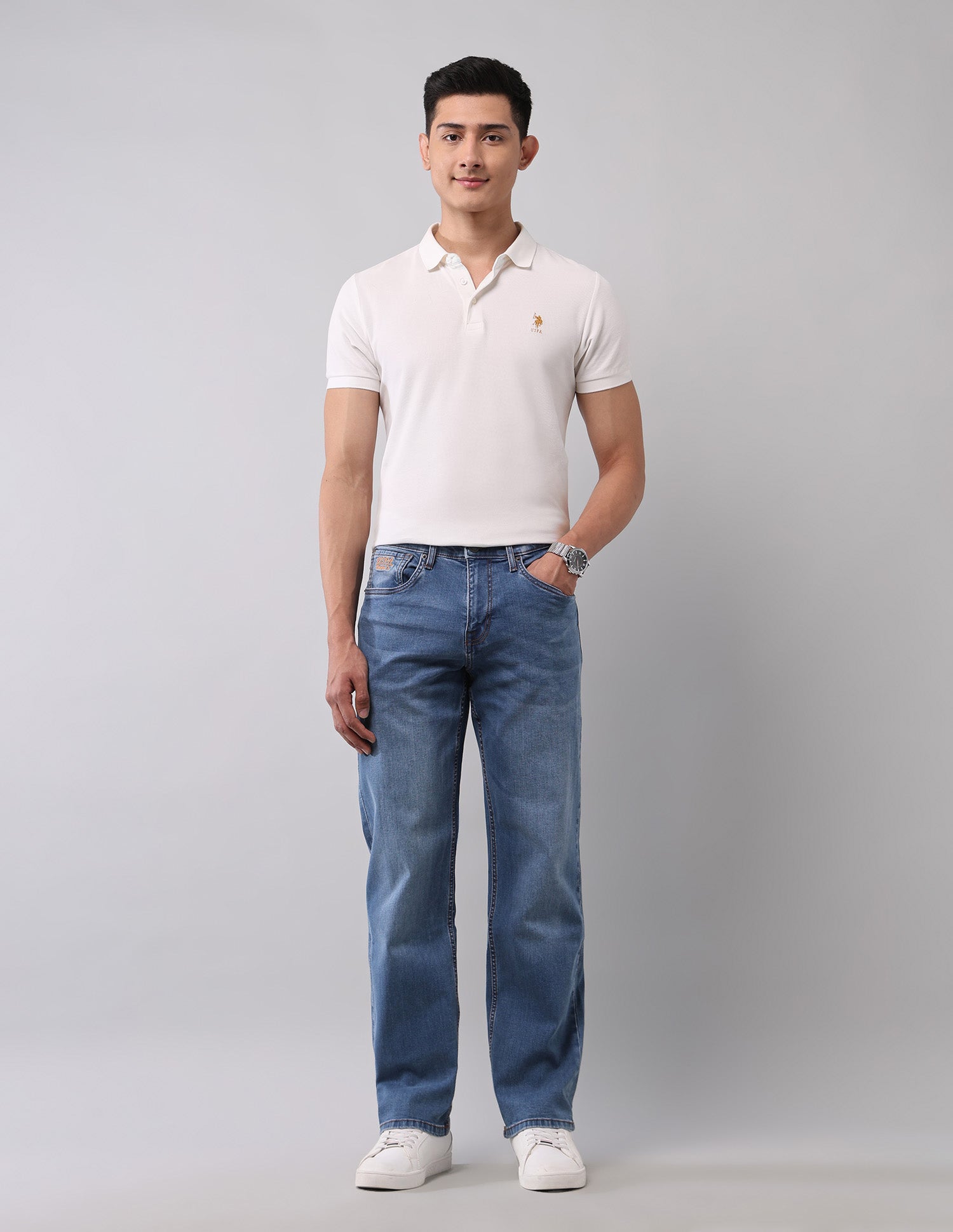 Shawn Relaxed Fit Blue Jeans Blue - U.S. Polo Assn. India | Large
