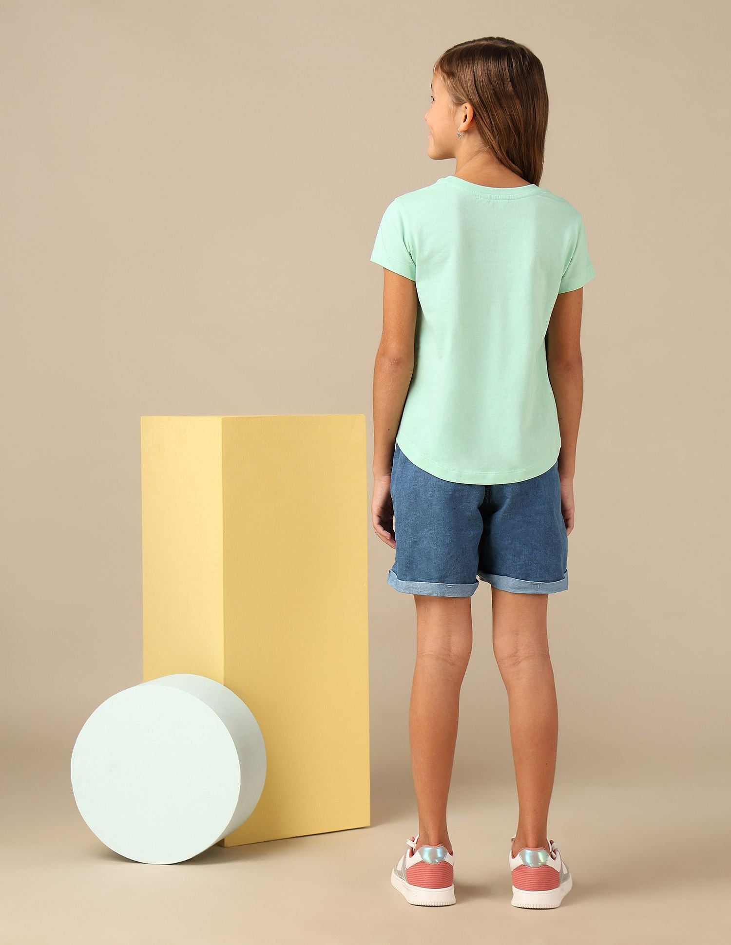 Girls Bow Print Relaxed Fit T-Shirt Mint - U.S. POLO ASSN. | Large