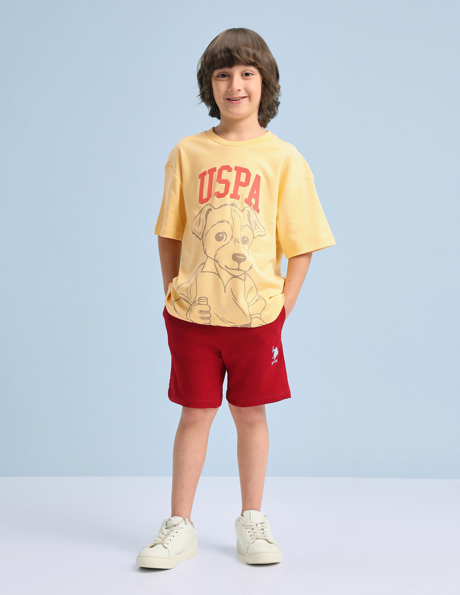 Graphic Brand Printed Oversized Fit T-Shirt Yellow - U.S. Polo Assn. India | Large