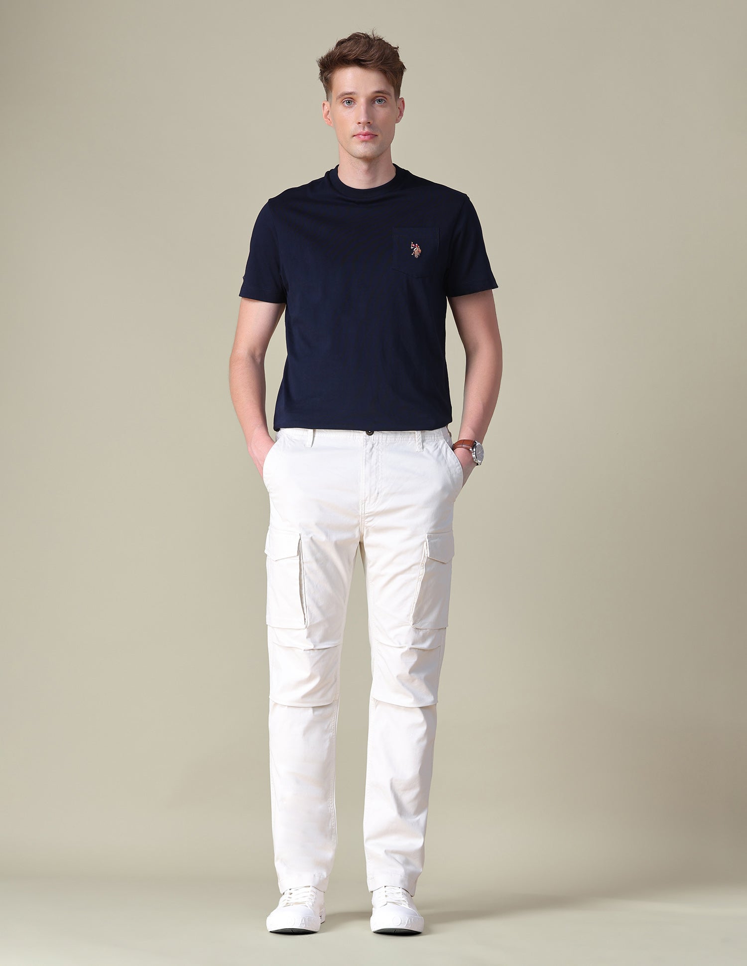 Twill Regular Fit Cargos White - U.S. POLO ASSN. | Large