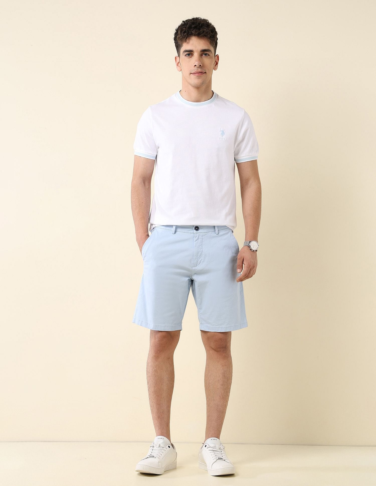 Solid Slim Fit T-Shirt White - U.S. Polo Assn. India | Large
