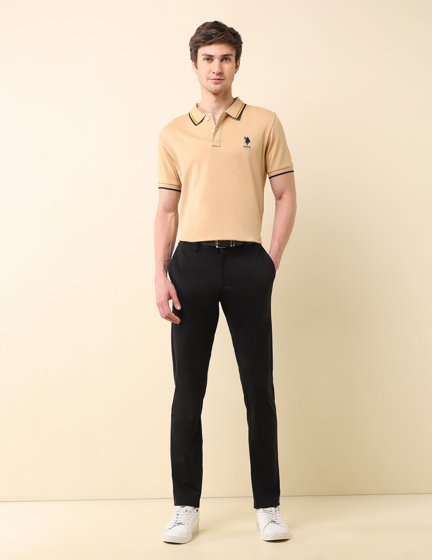 Mid Rise Austin Slim Fit Trousers Black - U.S. POLO ASSN. | Large