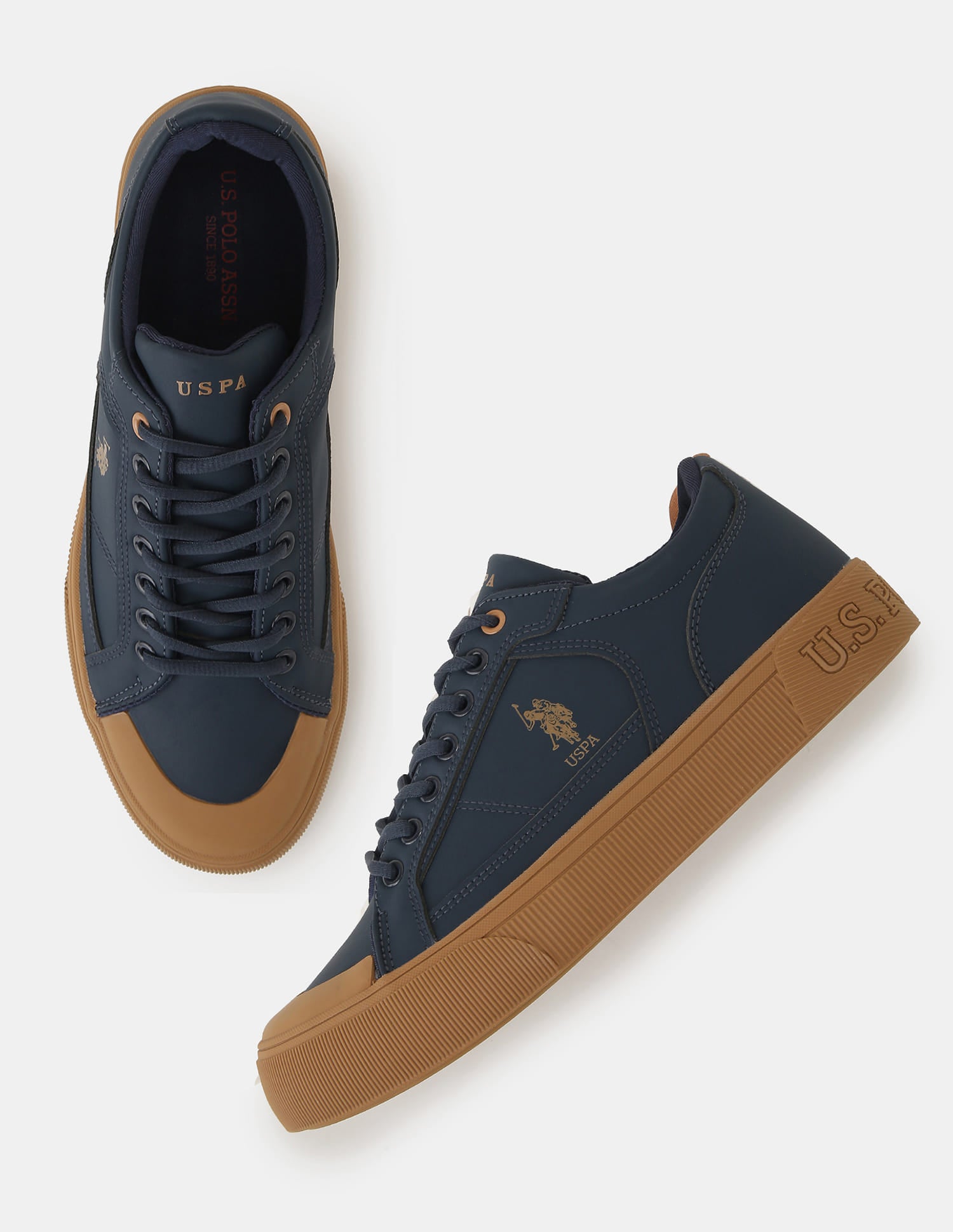 Men Ruben 2.0 Colour Blocked Sneakers Navy - U.S. Polo Assn. India | Large