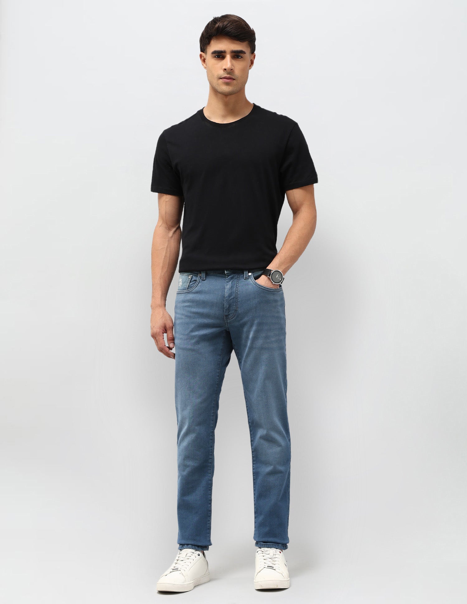 Brandon Slim Tapered Fit Blue Jeans Blue - U.S. POLO ASSN. | Large