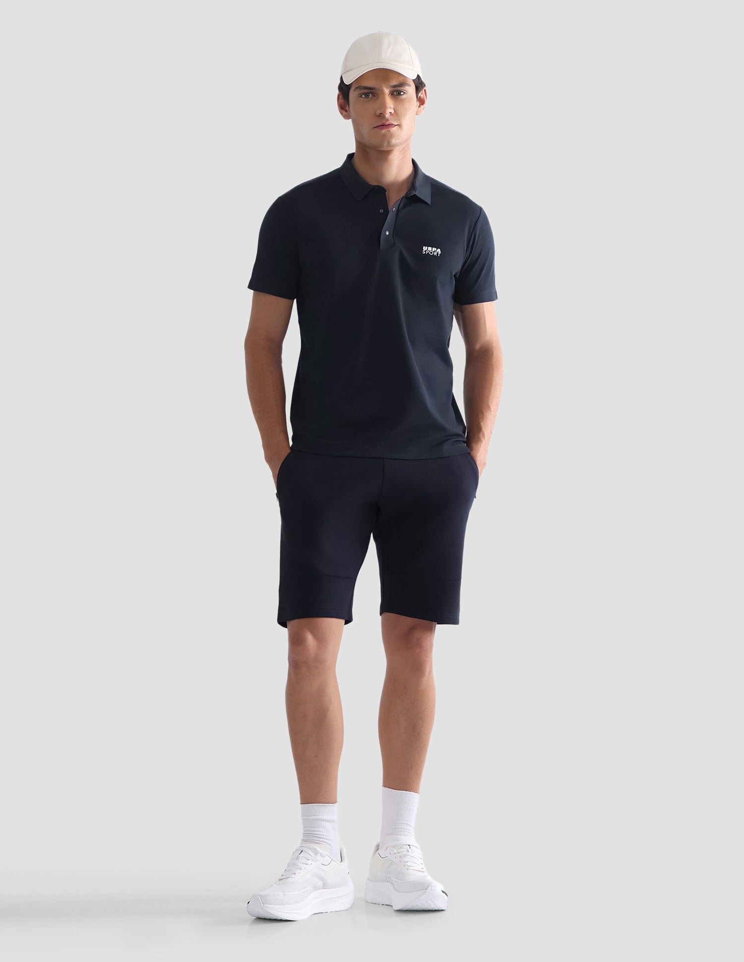 Solid Slim Fit Active Polo Shirt Navy - U.S. Polo Assn. India | Large