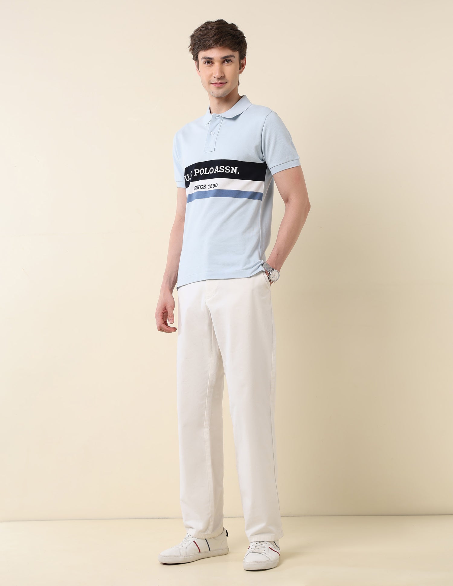 Brand Embroidered Classic Polo Shirt Light Blue - U.S. POLO ASSN. | Large