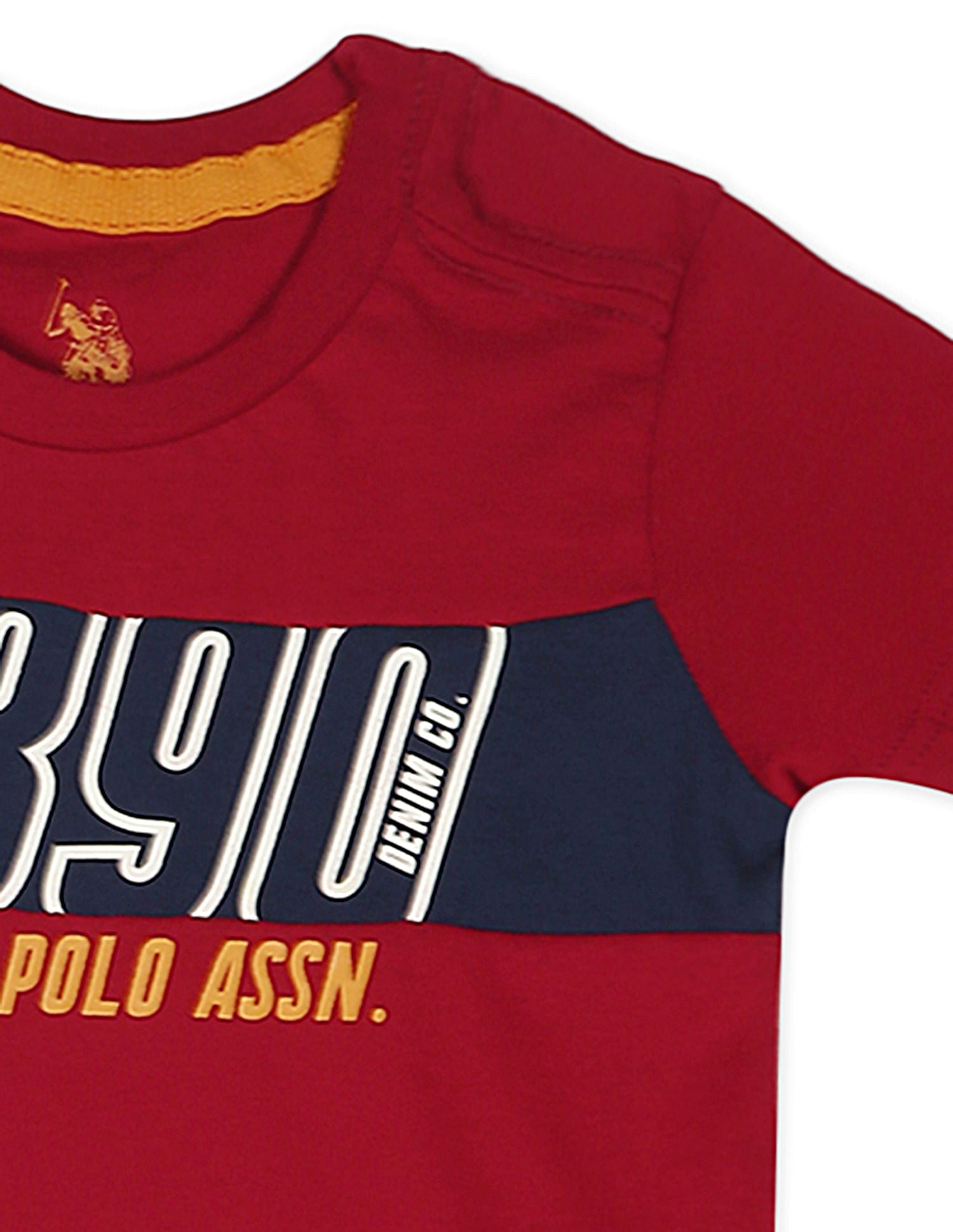 Ribbed Neck Logo T-Shirt Red - U.S. POLO ASSN. | Large