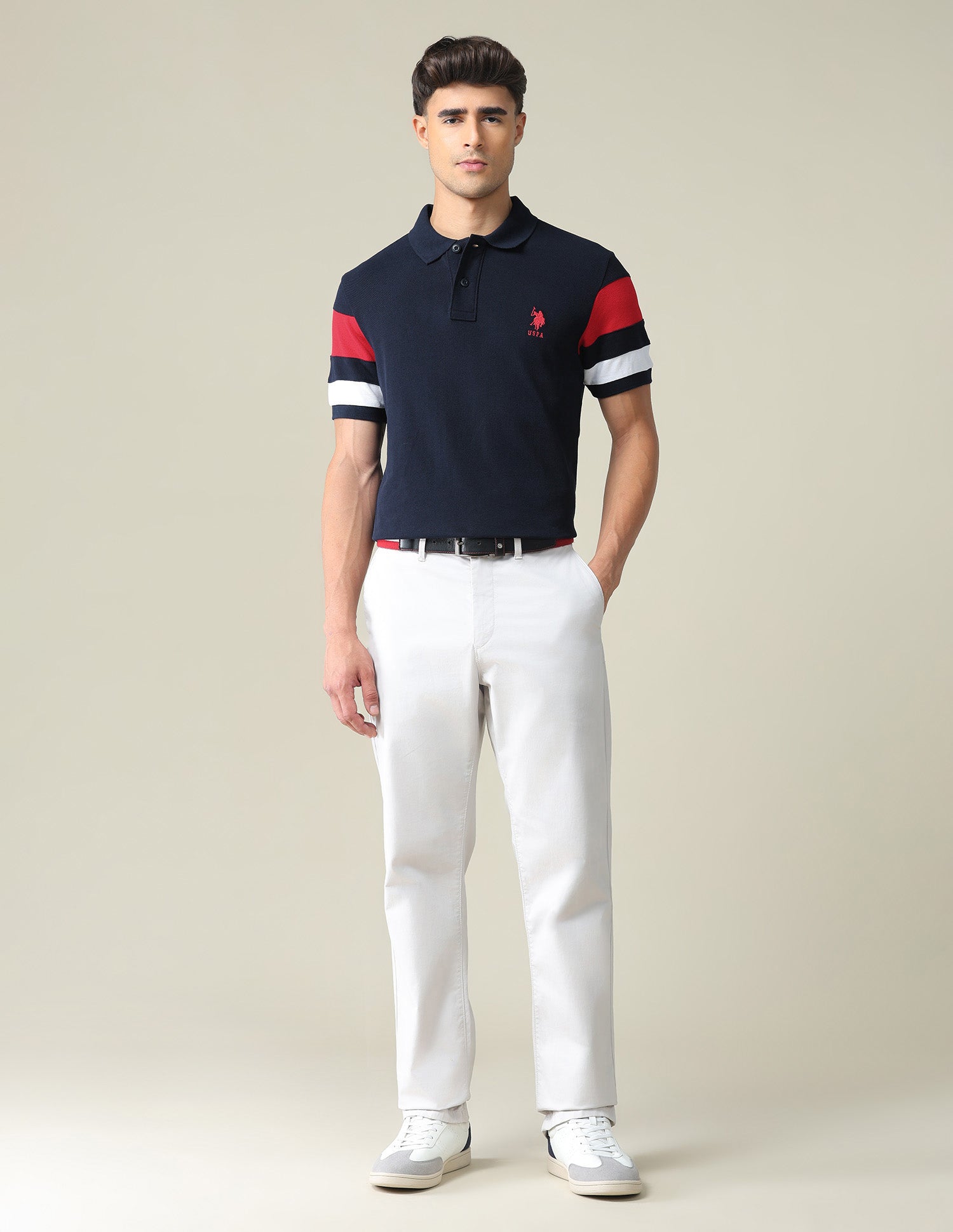 Solid Pique Polo Shirt Navy - U.S. POLO ASSN. | Large