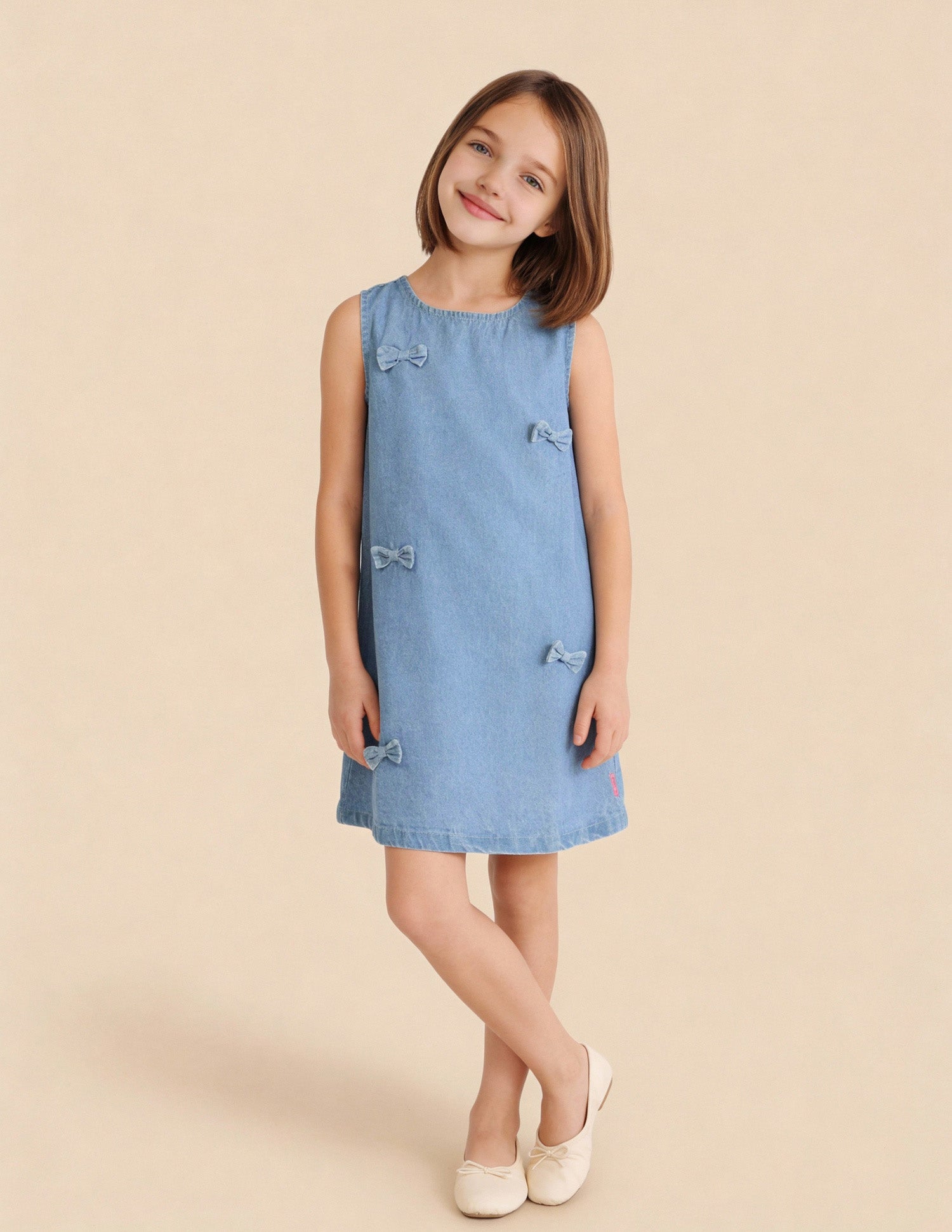 Girls Embellished A-line Dress Light Blue - U.S. Polo Assn. India | Large