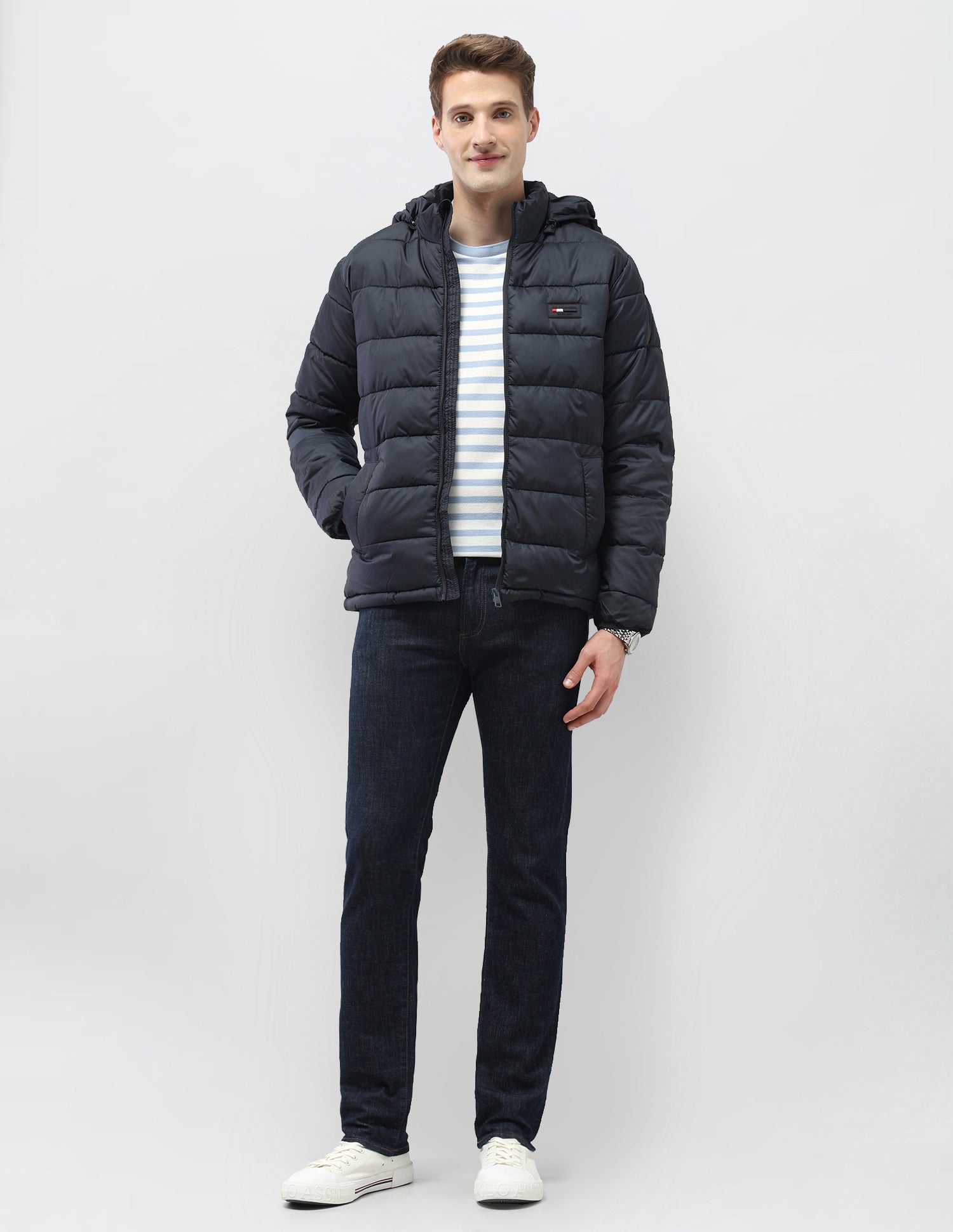 Detachable Hood Puffer Jacket Navy - U.S. Polo Assn. India | Large