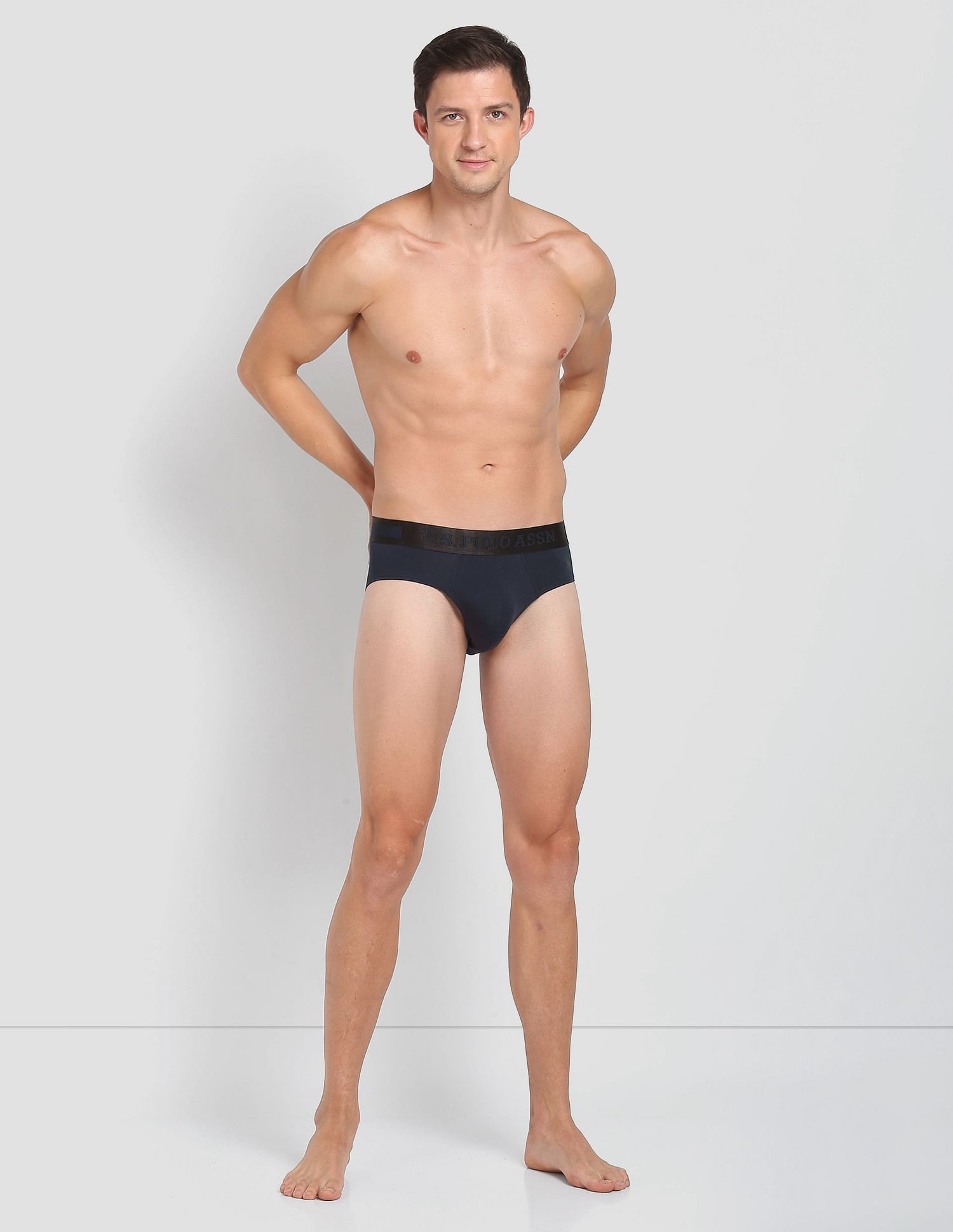 Mid Rise Solid PB001 Premium Briefs - Pack Of 1 Navy - U.S. POLO ASSN. | Large