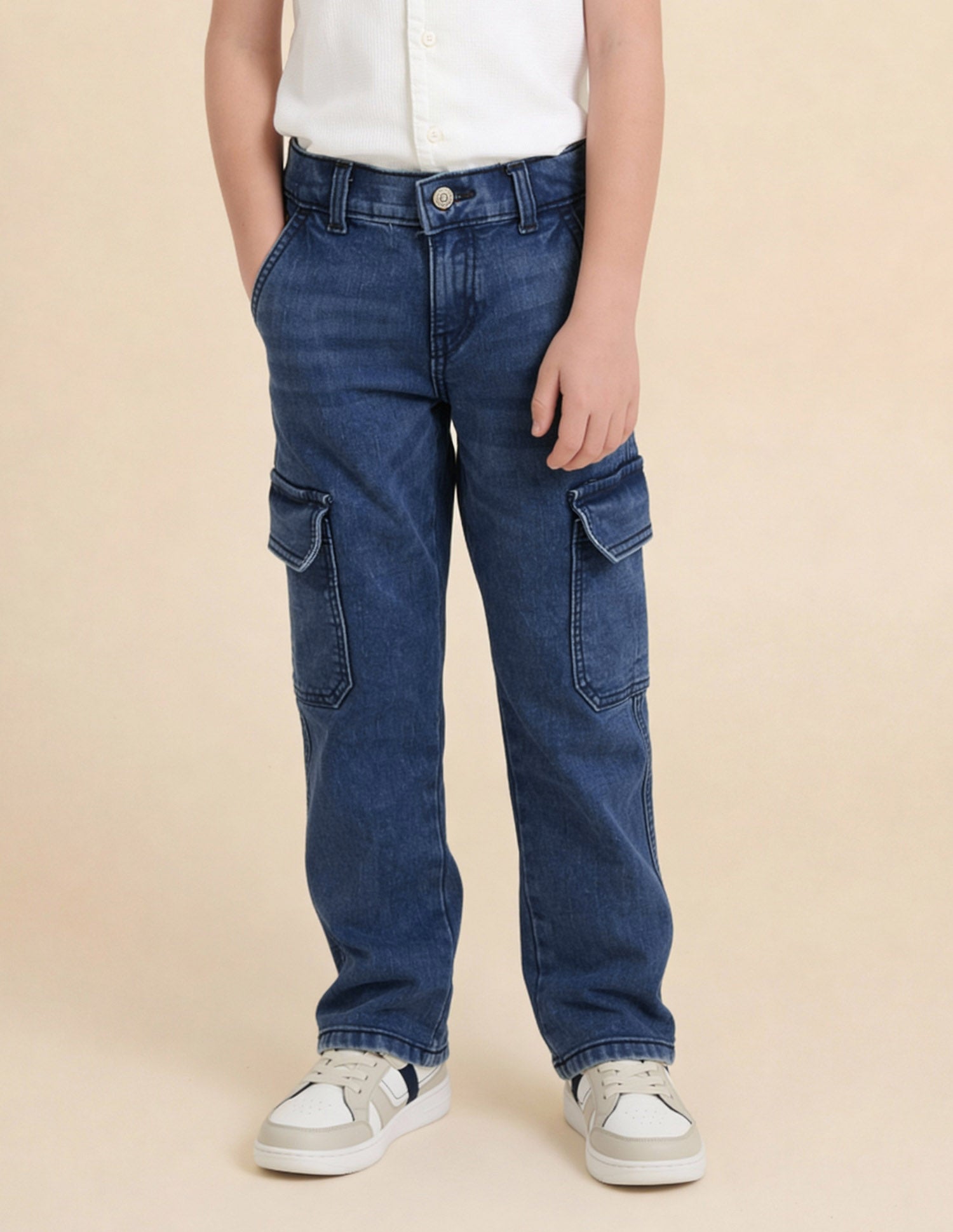Boys Relaxed Fit Cargo Jeans Dark Blue - U.S. Polo Assn. India | Large