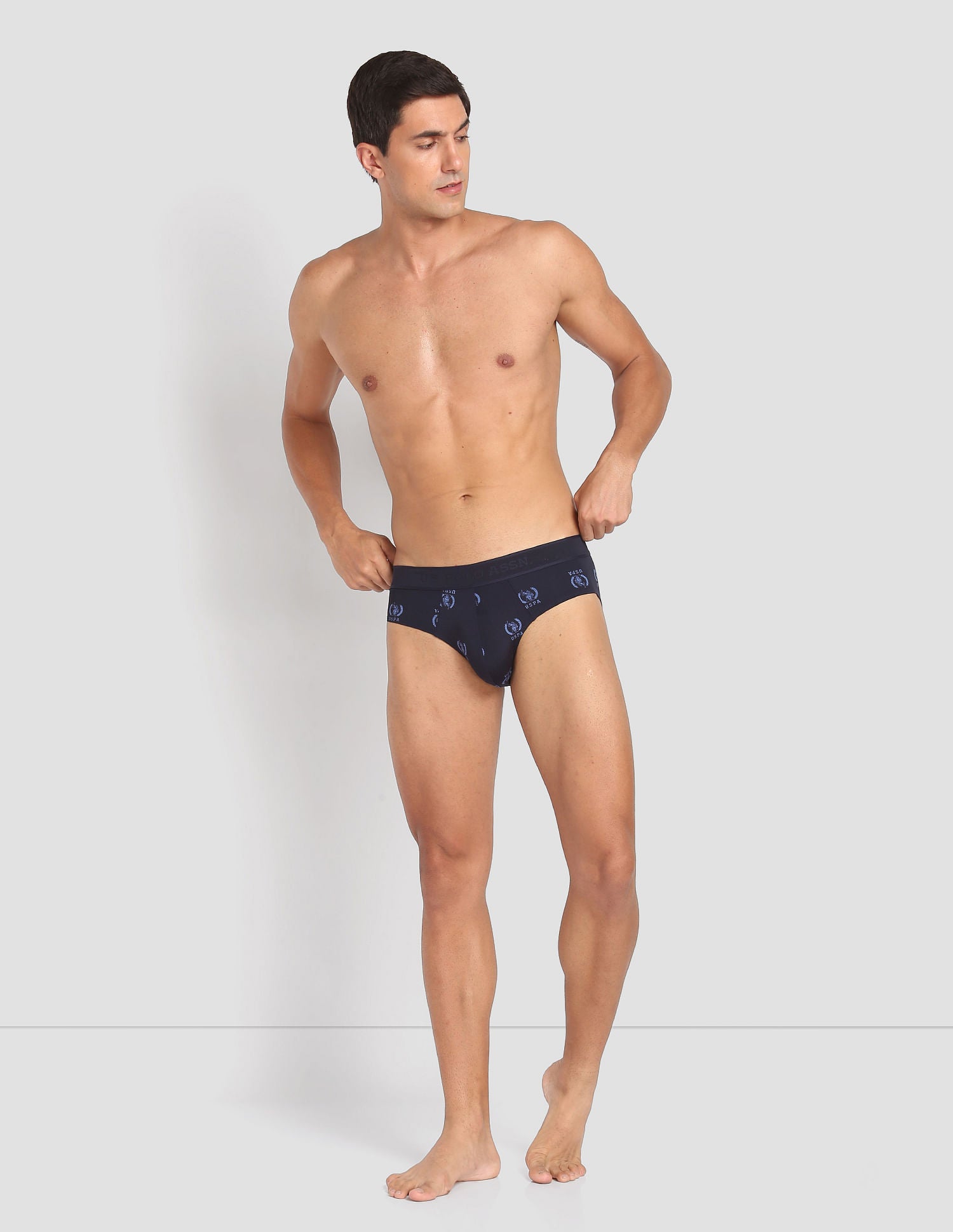 Nylon Stretch Printed AB002 Active Briefs - Pack Of 1 Navy - U.S. POLO ASSN. | Large