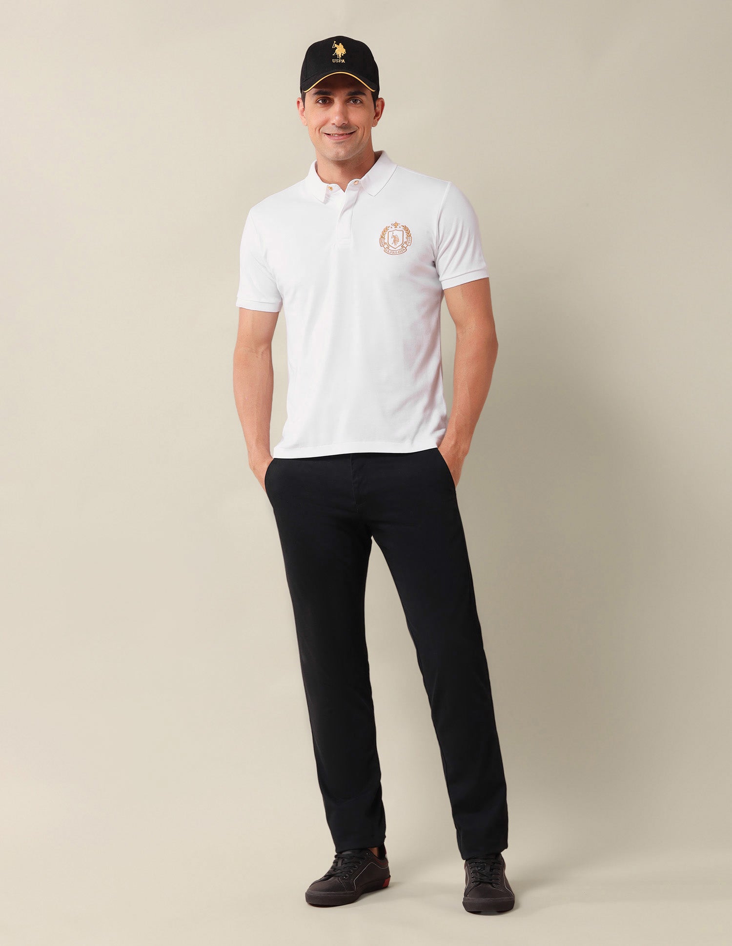 Solid Slim Fit Polo Shirt White - U.S. Polo Assn. India | Large