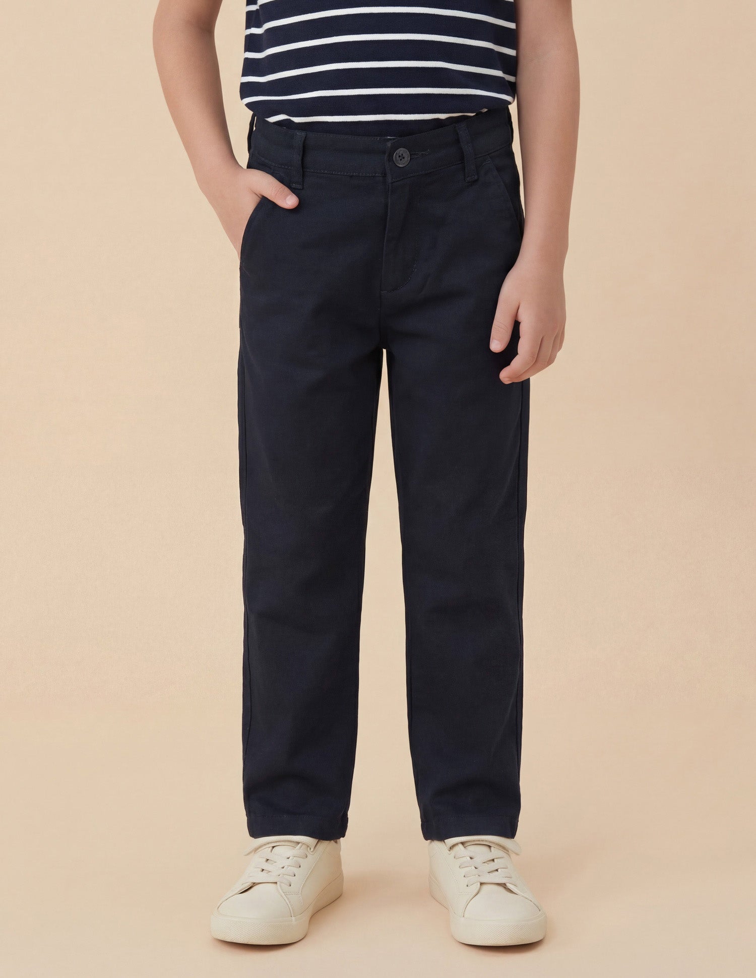 Boys Slim Fit Twill Trousers Navy - U.S. Polo Assn. India | Large