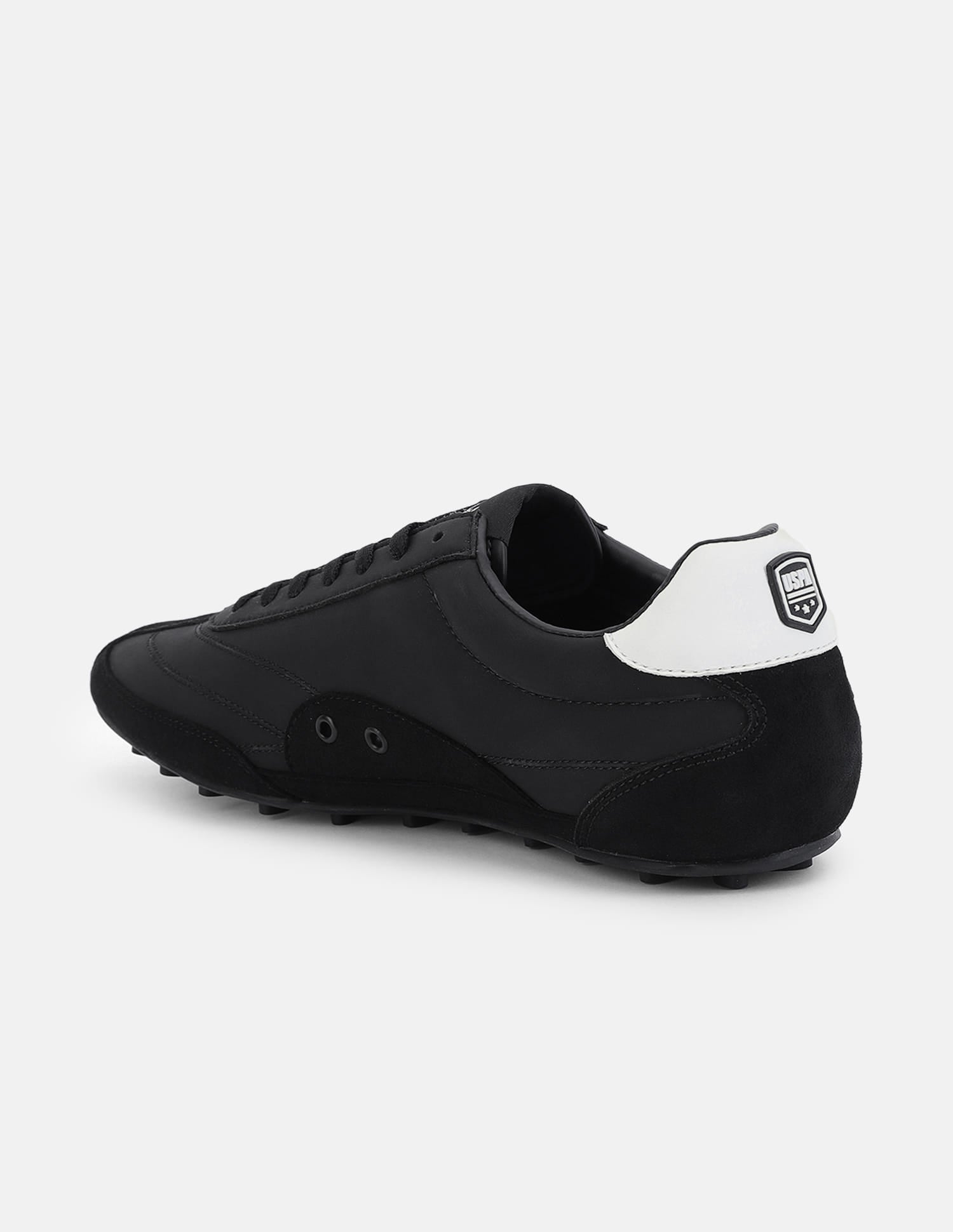 Round Toe Suede Turf Sneakers Black - U.S. Polo Assn. India | Large