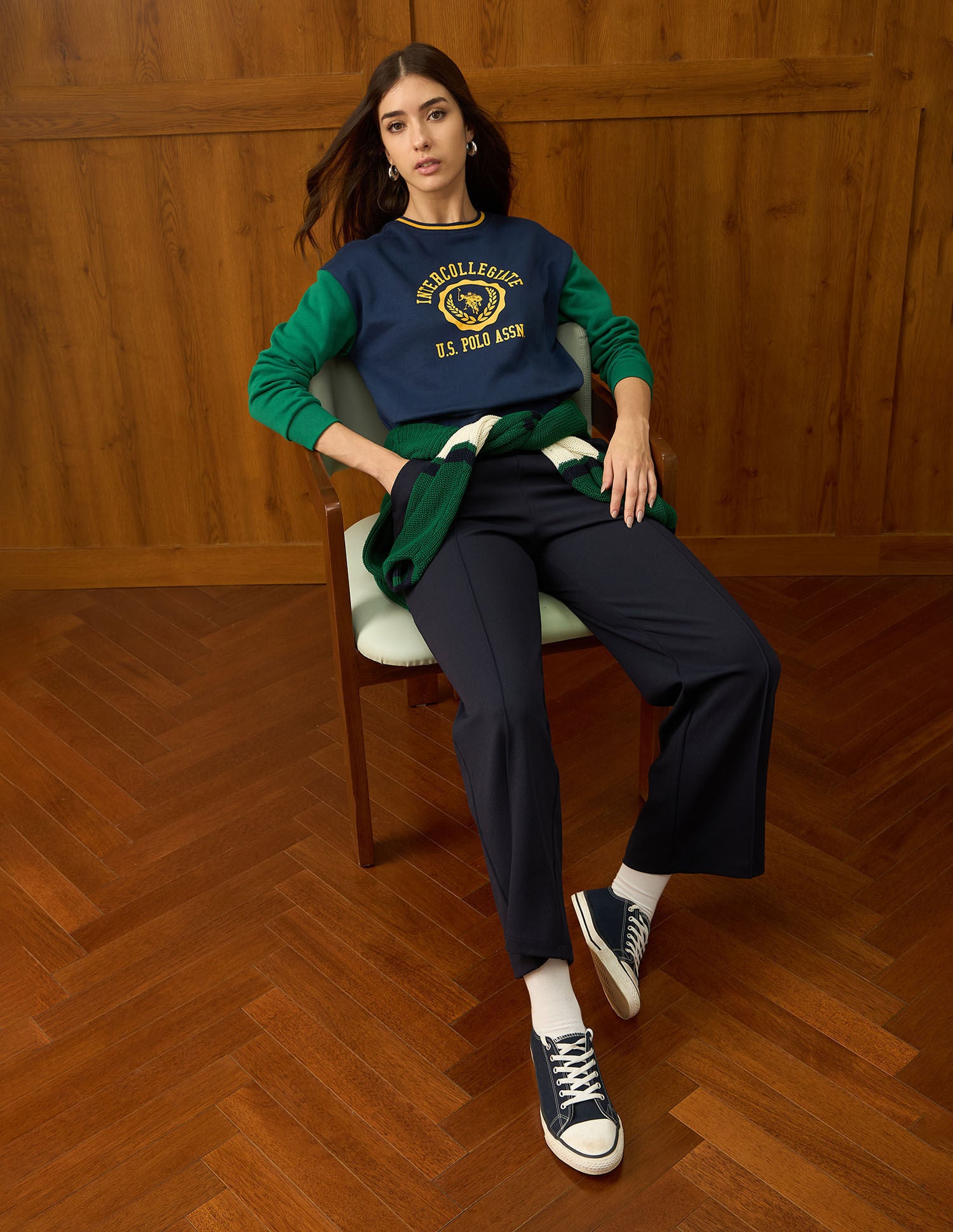 Brand Printed Loose Fit Sweatshirt Blue - U.S. POLO ASSN. | Large