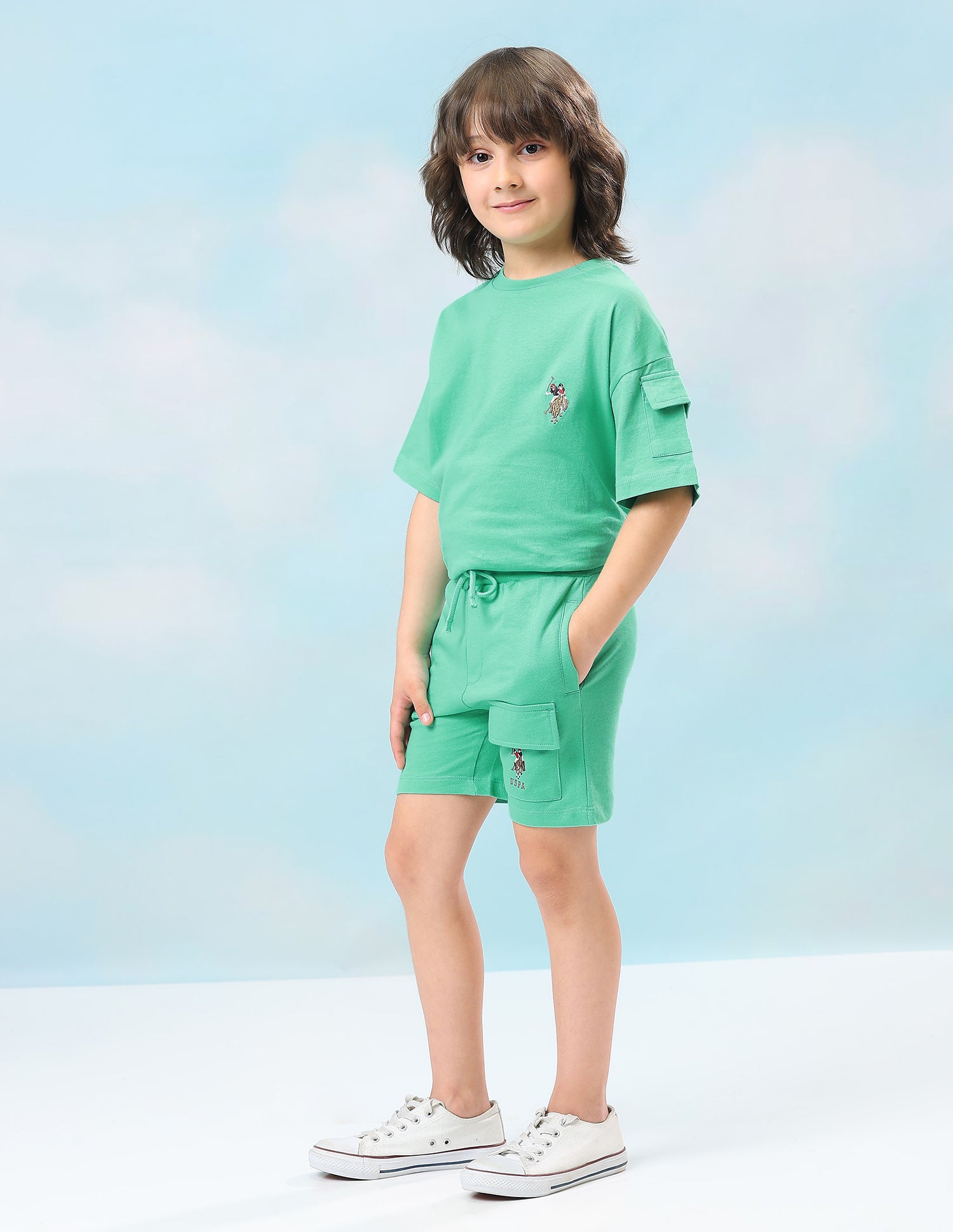 Mid rise Regular Fit Shorts Light Green - U.S. Polo Assn. India | Large