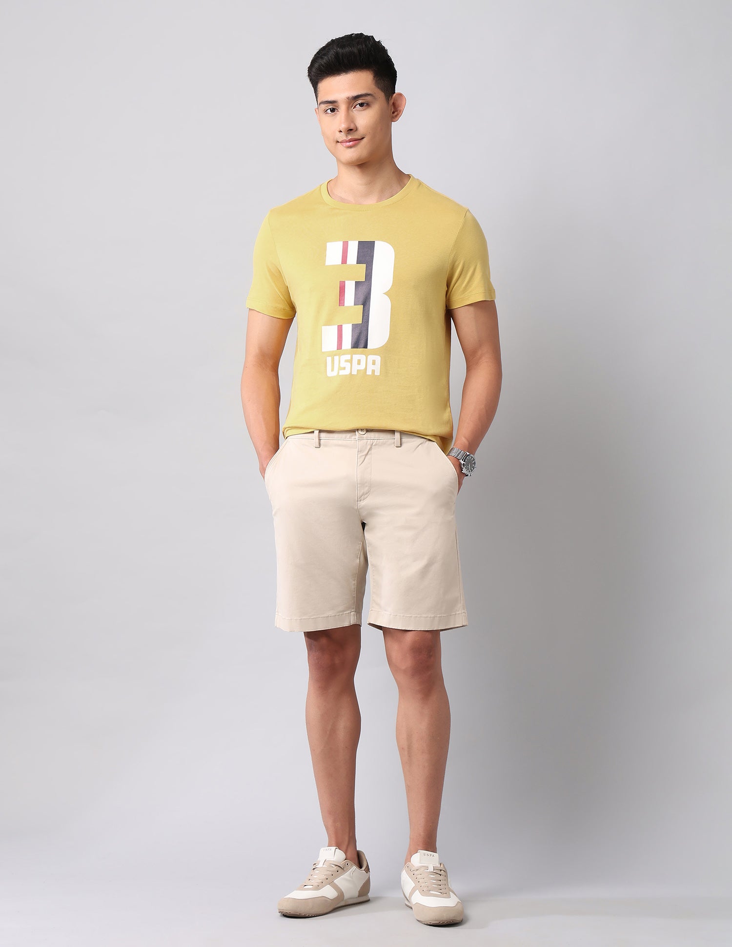 Brand Printed Muscle Fit T-Shirt Yellow - U.S. POLO ASSN. | Large