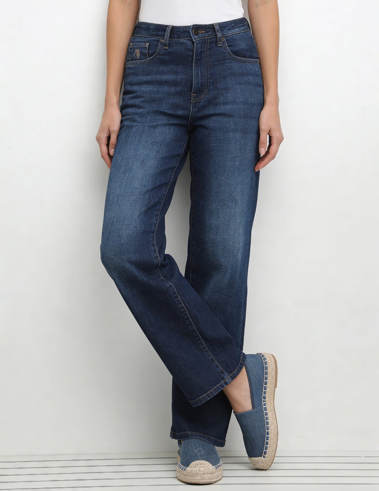 High Rise Straight Fit Jeans Blue - U.S. Polo Assn. India | Large