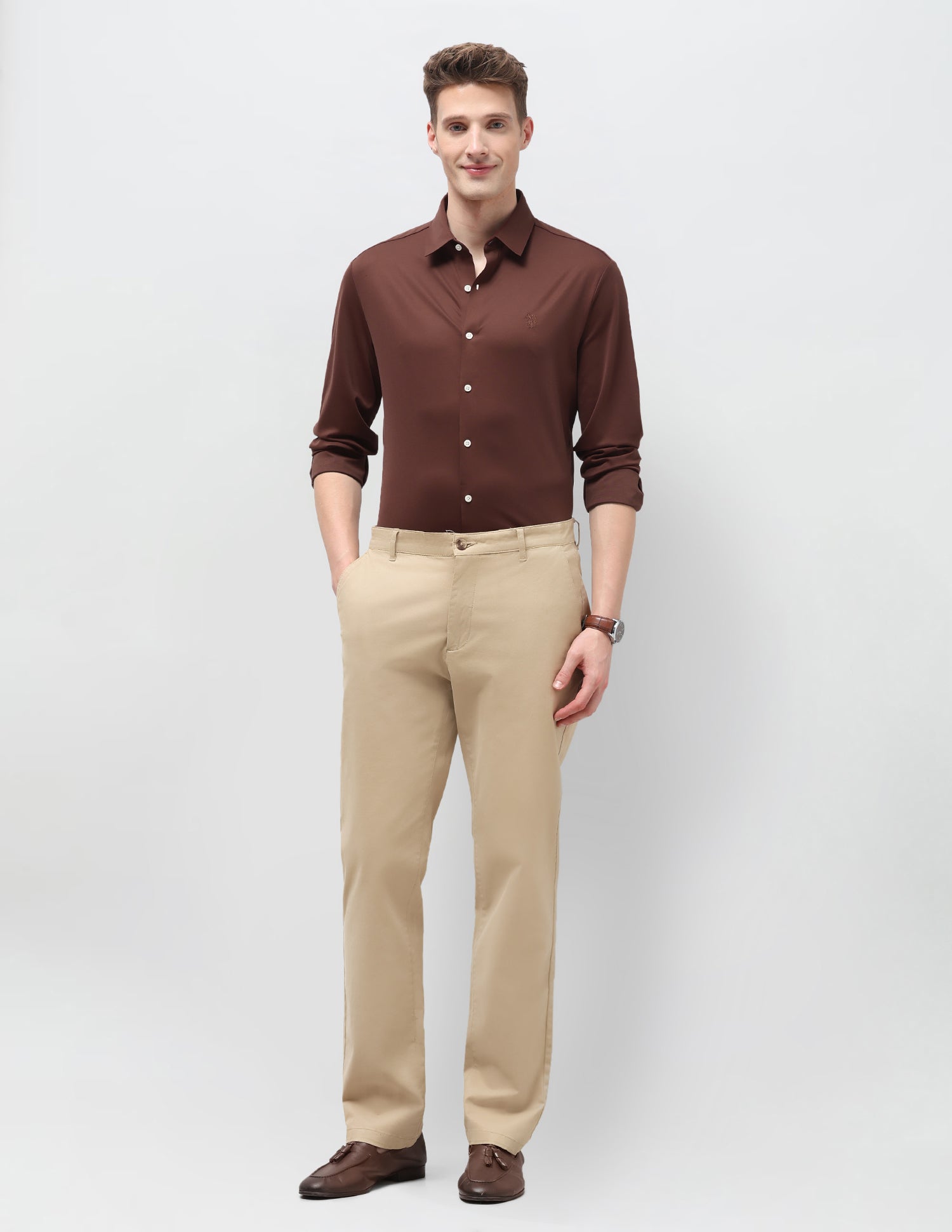 Solid Knitted Shirt Maroon - U.S. Polo Assn. India | Large