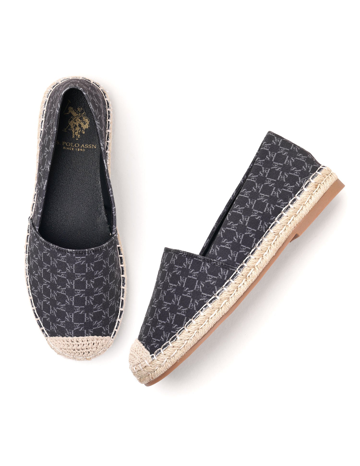 Women Round Toe Brand Print Rosa Sandals Grey - U.S. POLO ASSN. | Large