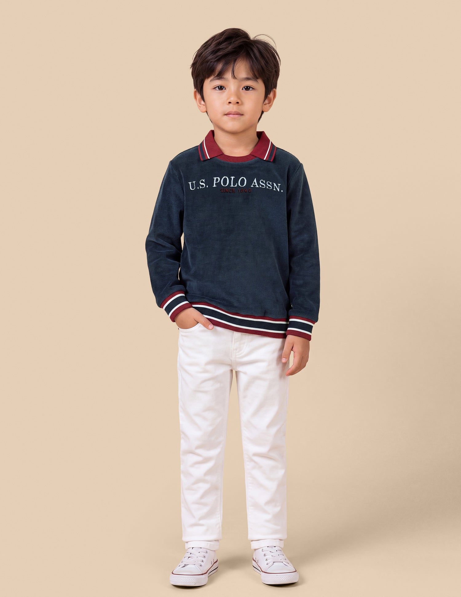 Solid Regular Fit Sweatshirt Navy - U.S. Polo Assn. India | Large