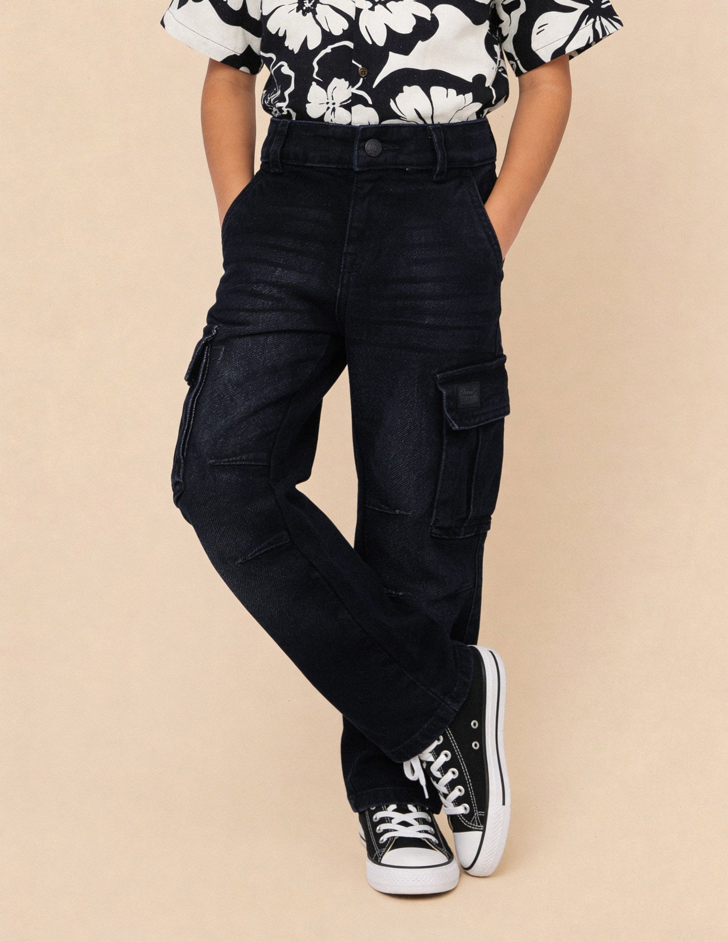 Mid Rise Regular Fit Cargo Jeans Dark Blue - U.S. Polo Assn. India | Large
