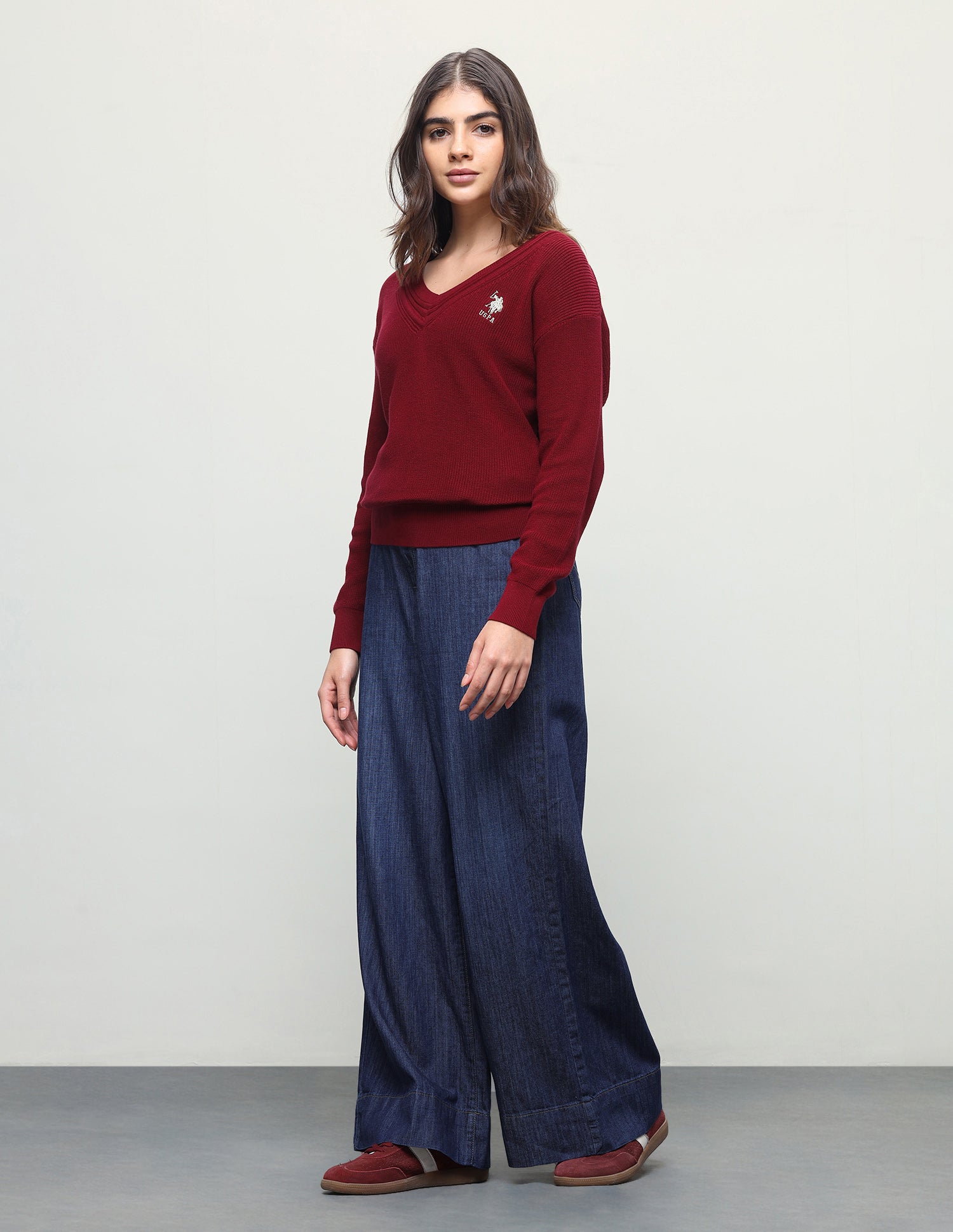 Wide Leg Fit Blue Jeans Dark Blue - U.S. Polo Assn. India | Large