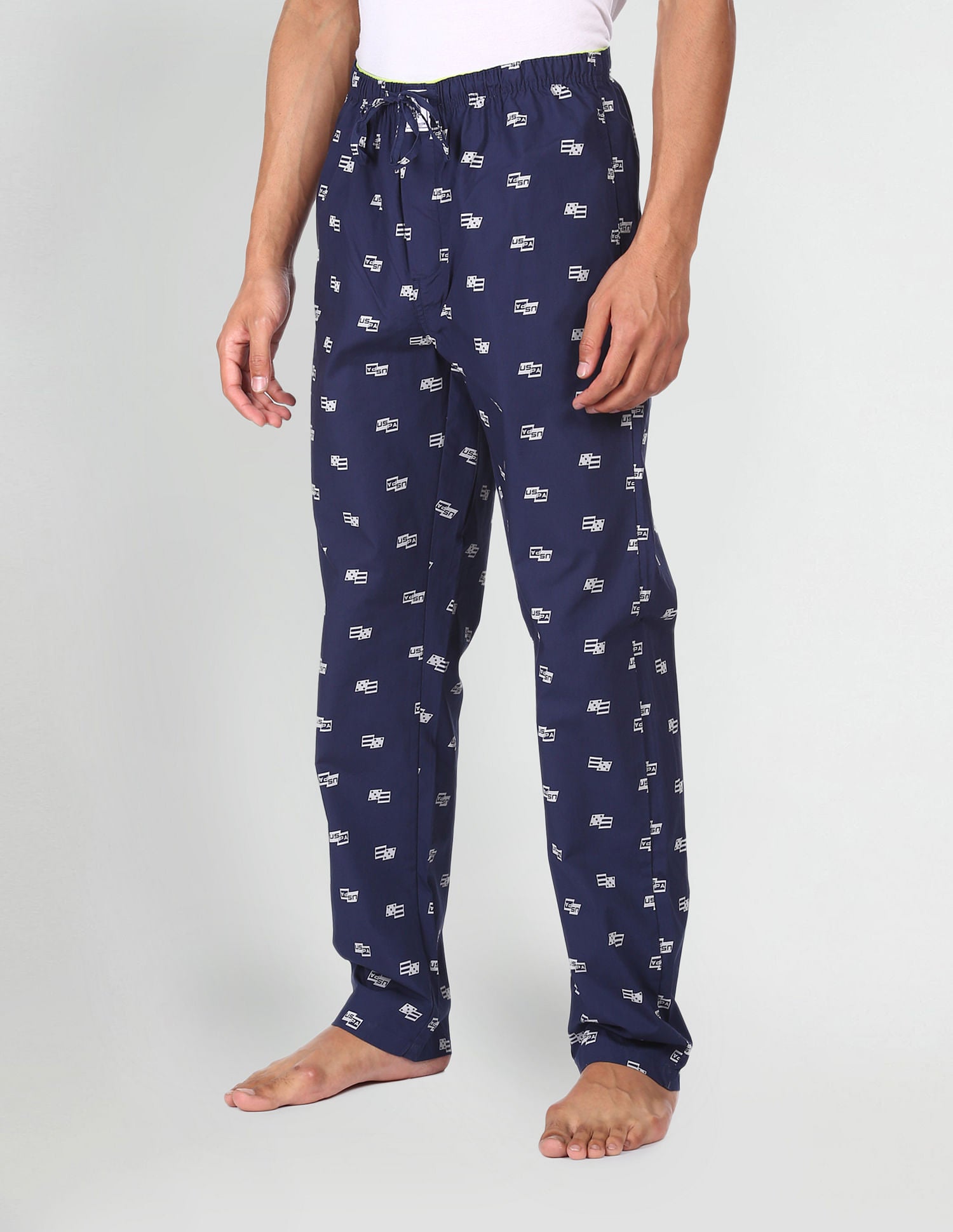 Printed Cotton IYAD Lounge Pants - Pack Of 1 Navy - U.S. POLO ASSN. | Large