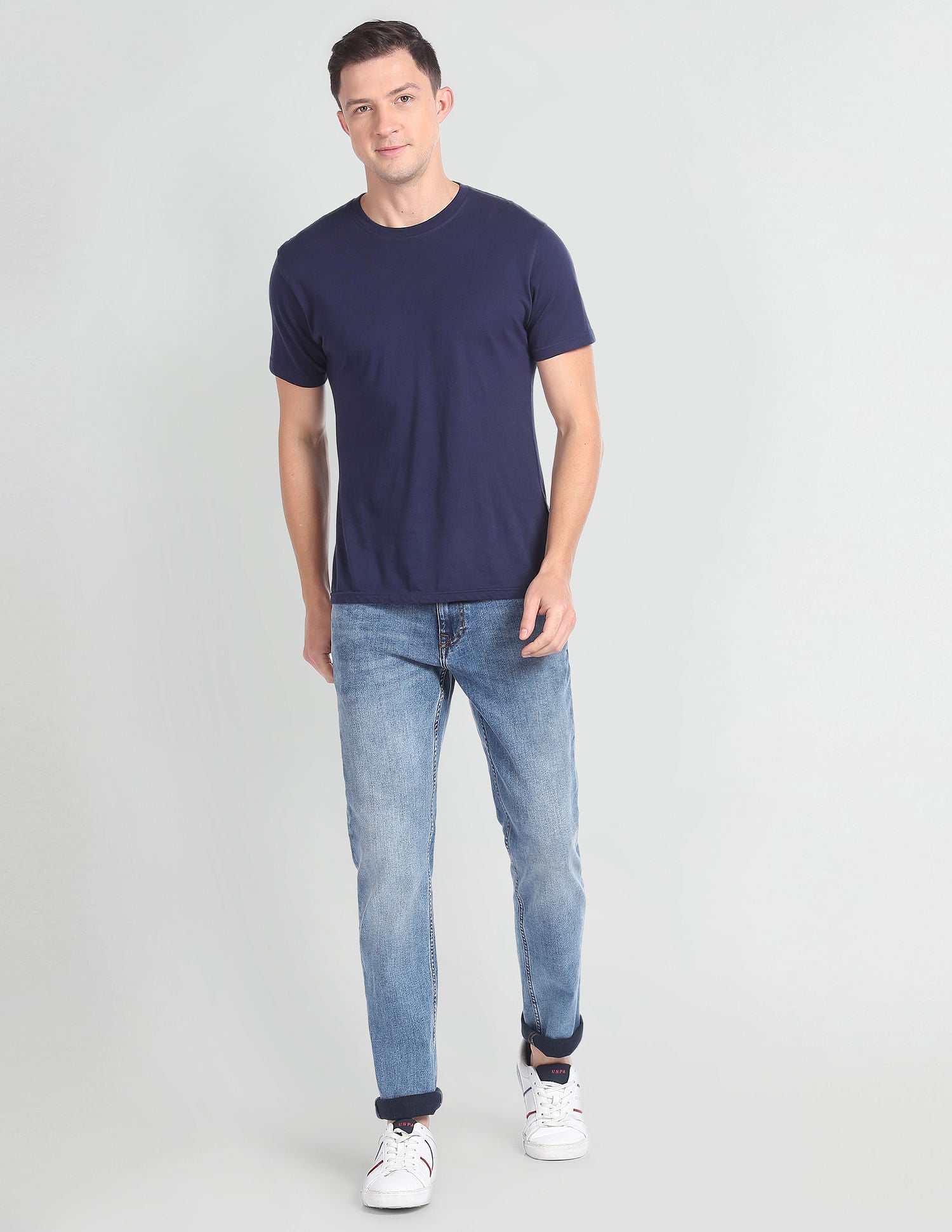 Brandon Slim Tapered Stone Wash Jeans Blue - U.S. POLO ASSN. | Large