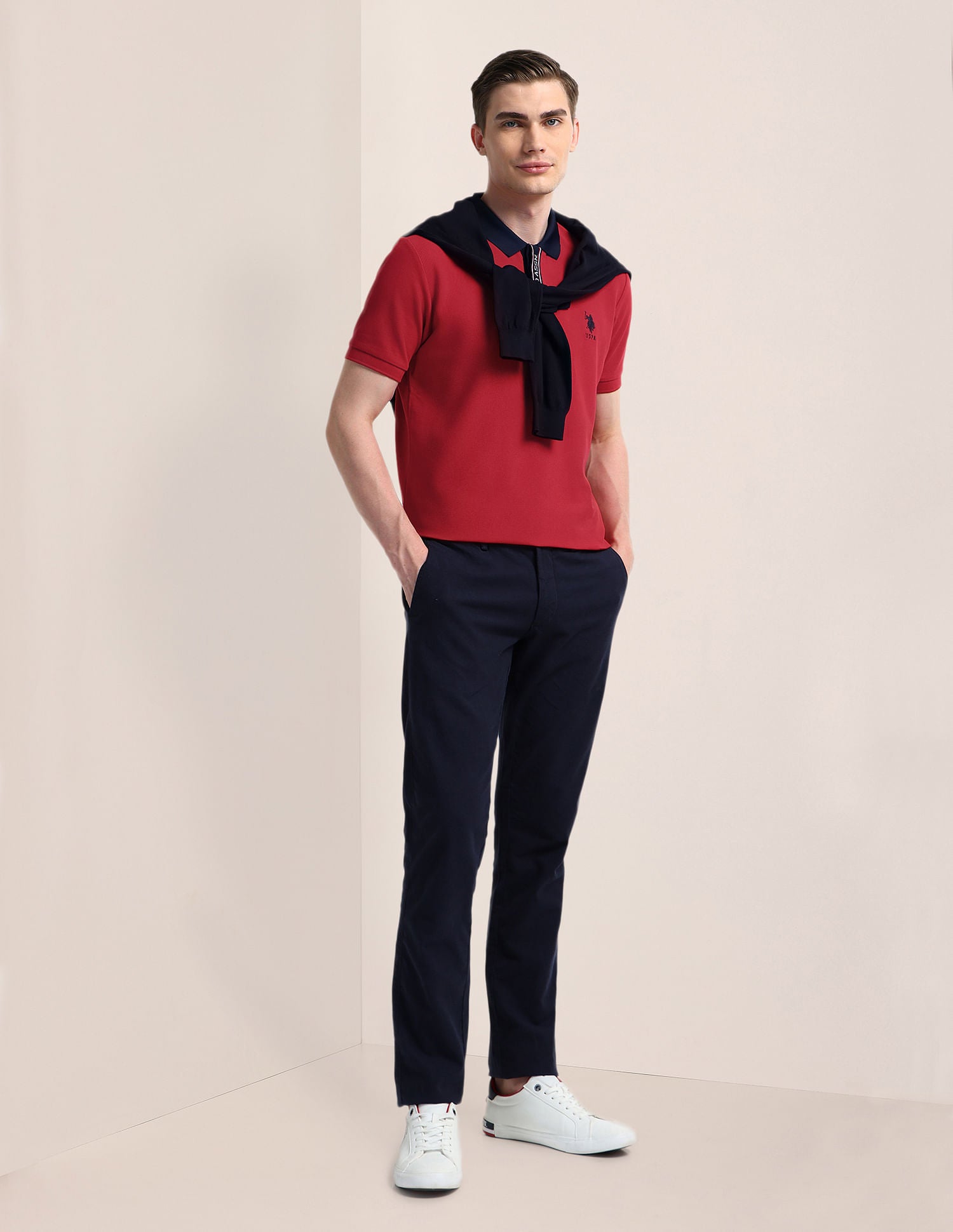 Solid Slim Fit Polo Shirt Red - U.S. POLO ASSN. | Large