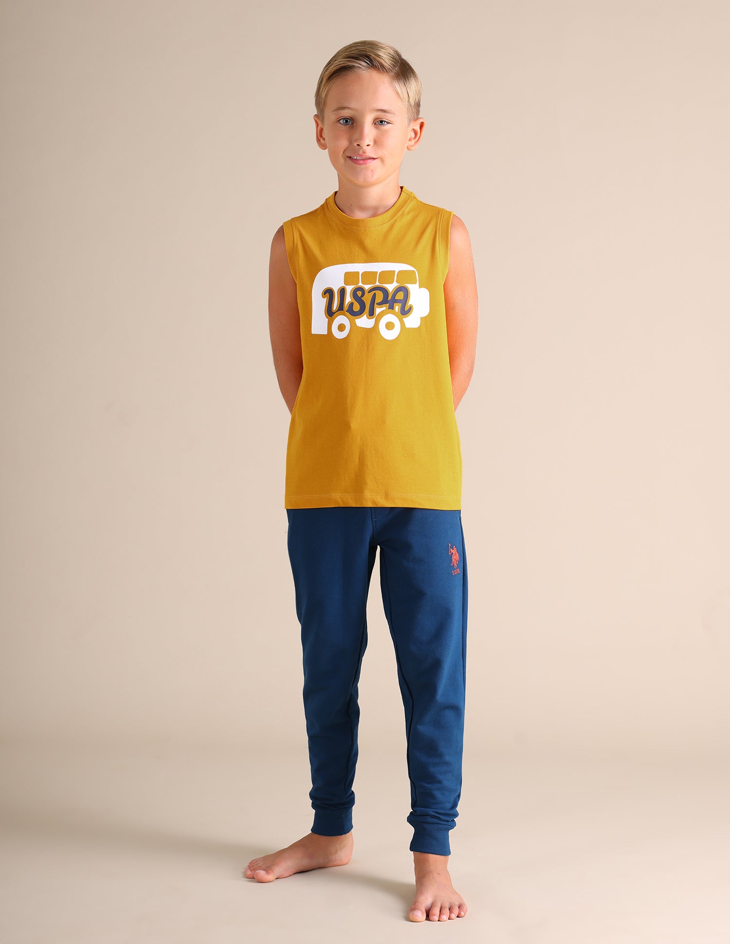 Graphic Print LKE02 Lounge T-Shirt - Pack Of 1 Mustard - U.S. POLO ASSN. | Large