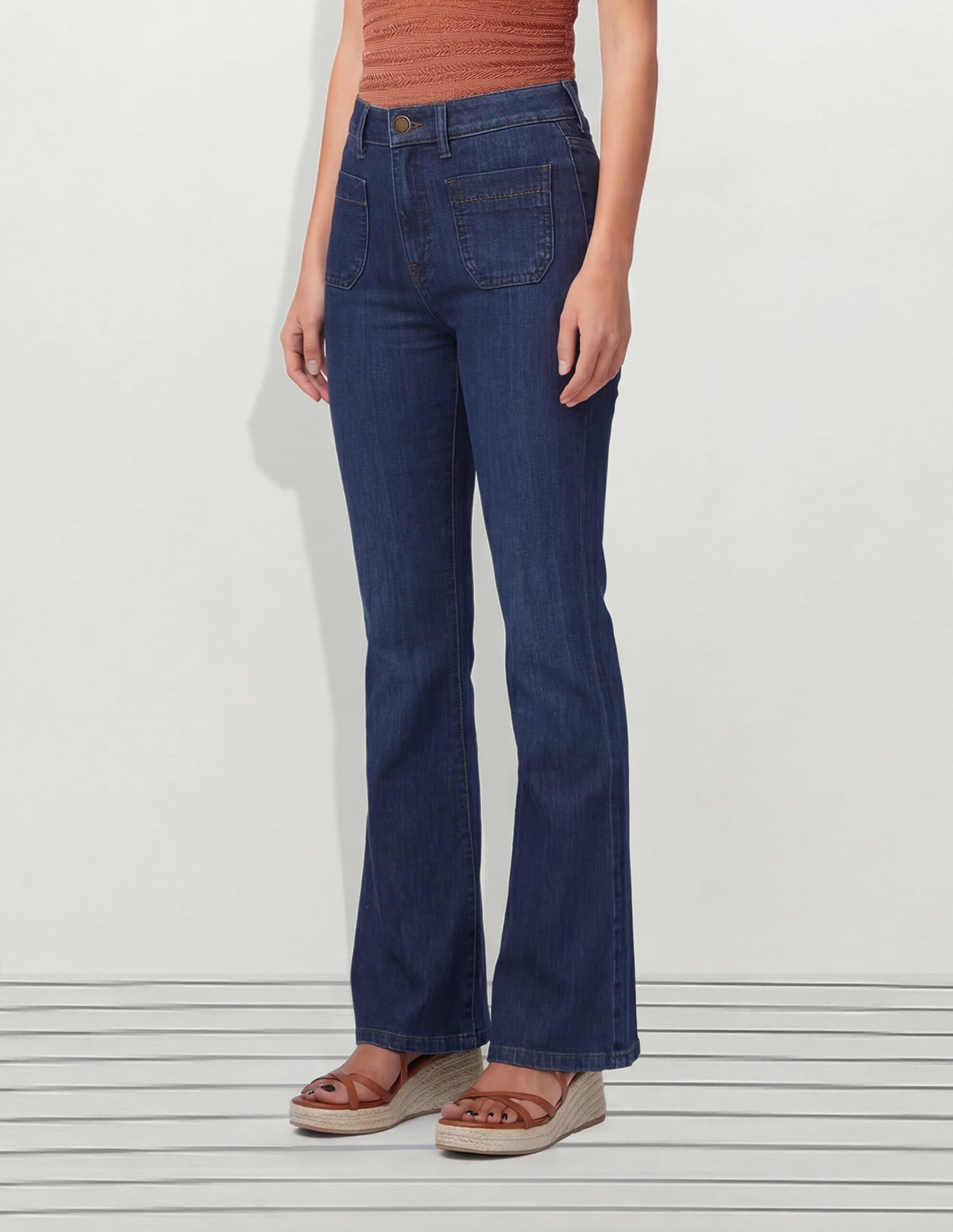 High Rise Flared Fit Jeans Blue - U.S. Polo Assn. India | Large
