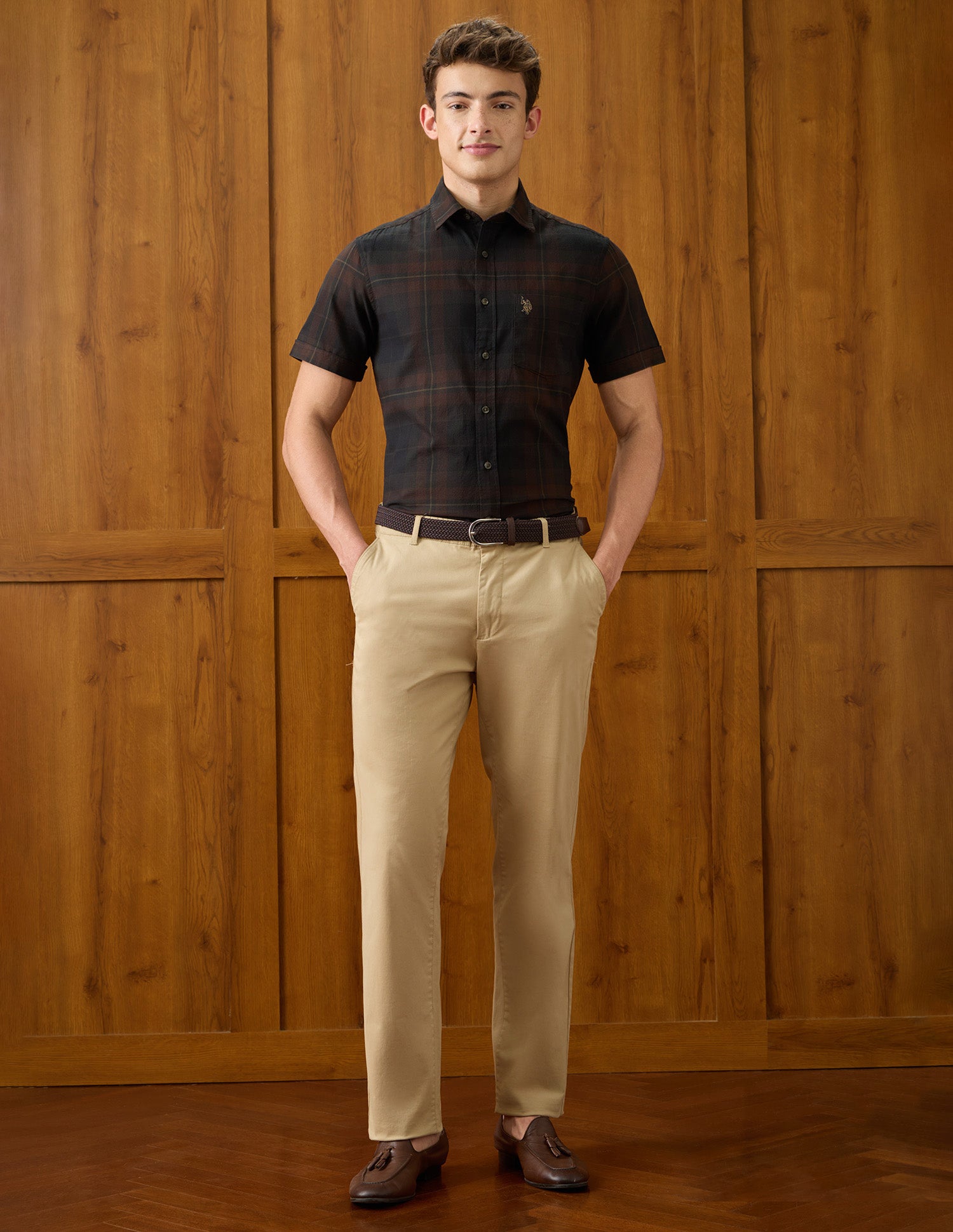Plaid Checked Regular Fit Shirt Brown - U.S. Polo Assn. India | Large
