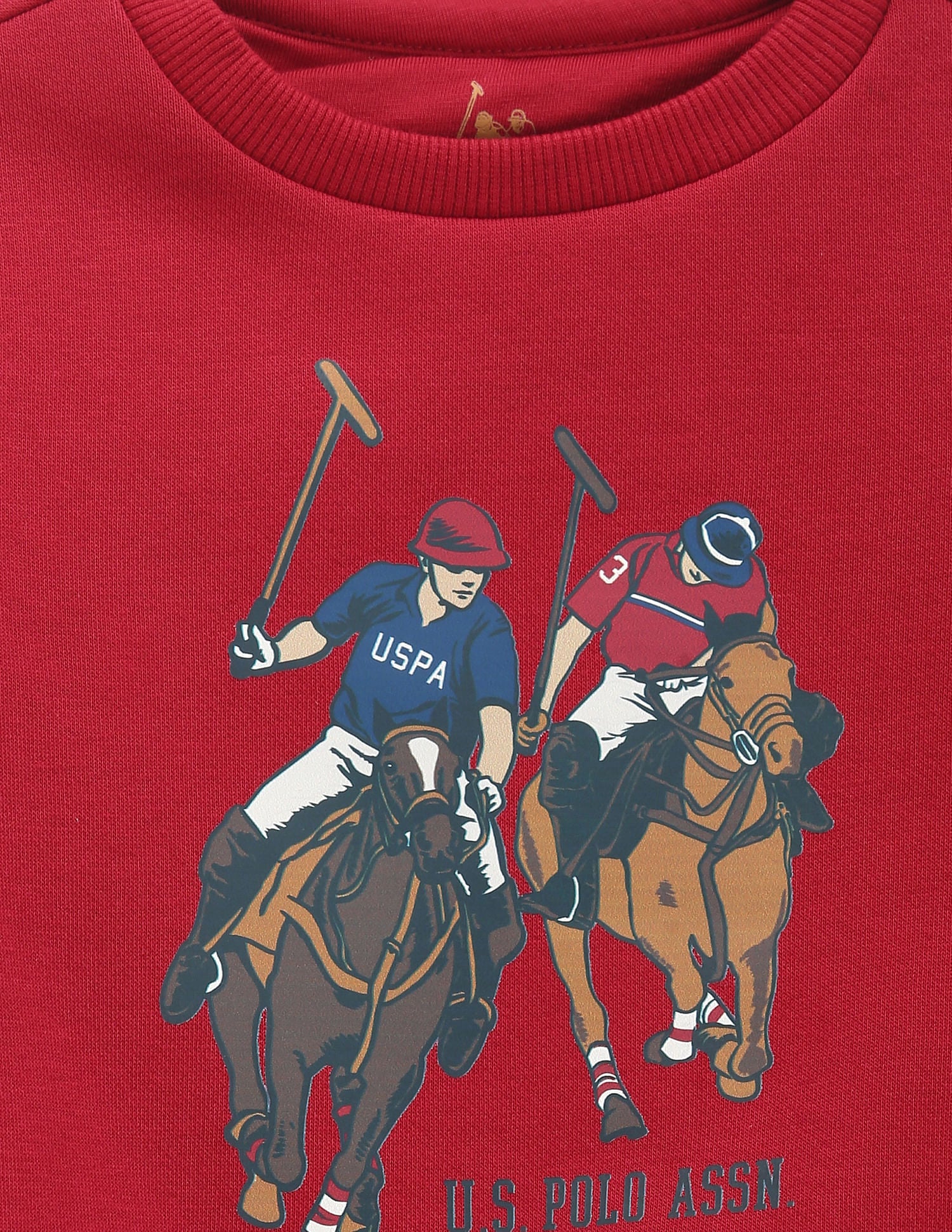 Boys Crew Neck Brand Print Sweatshirt Red - U.S. Polo Assn. India | Large