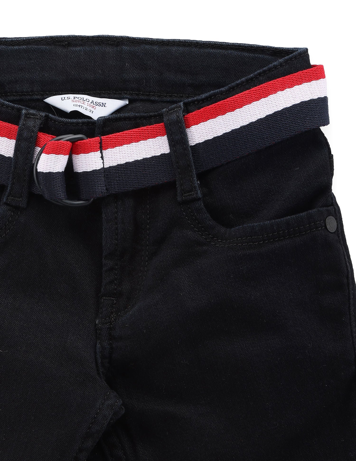 Boys Slim Fit Black Jeans Black - U.S. Polo Assn. India | Large