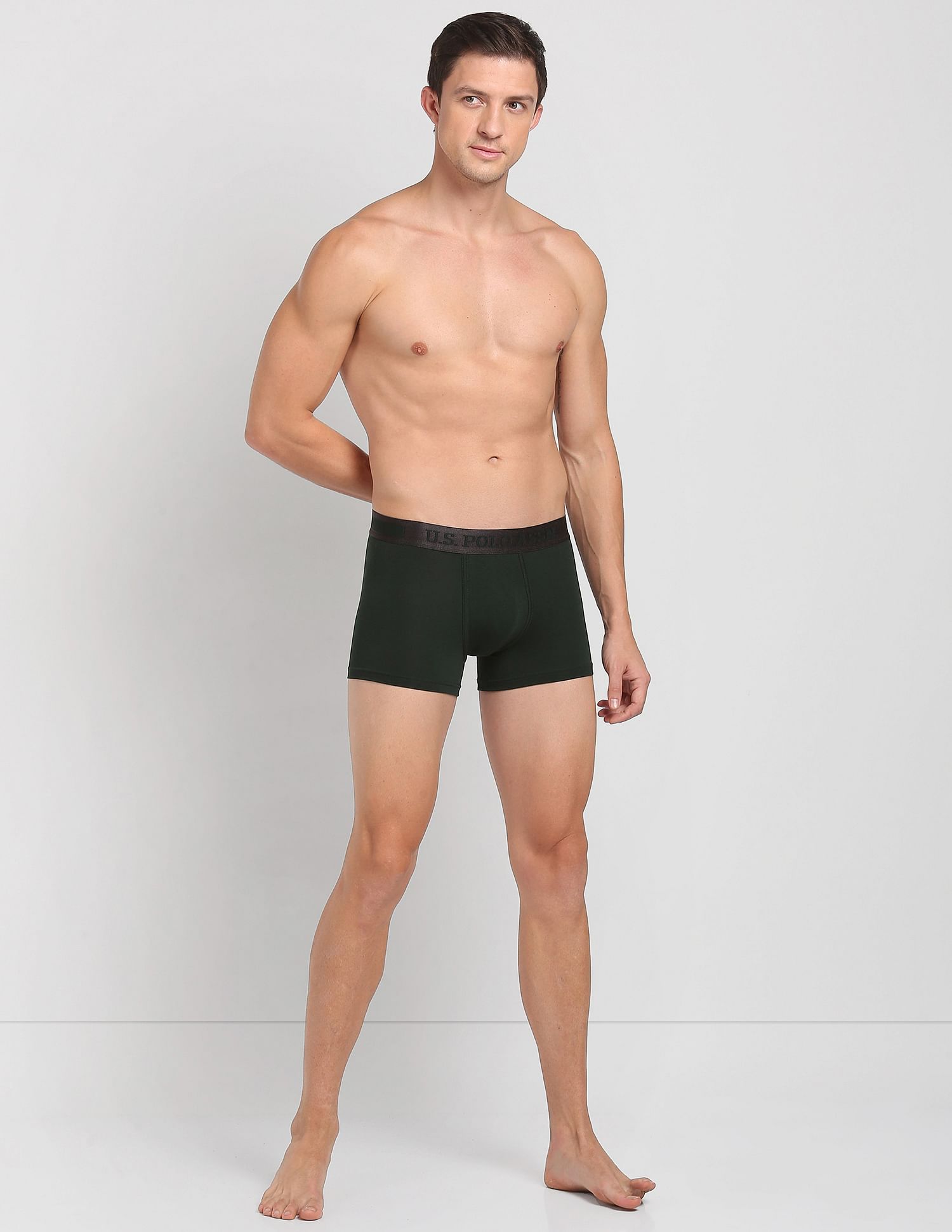 Mid Rise Solid PT001 Premium Trunks - Pack Of 1 Scarab - U.S. POLO ASSN. | Large
