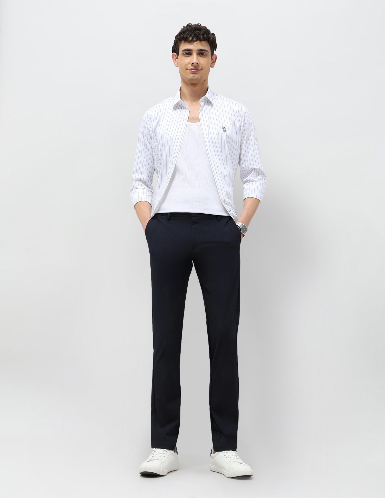 Twill Slim Fit Trousers Navy - U.S. POLO ASSN. | Large