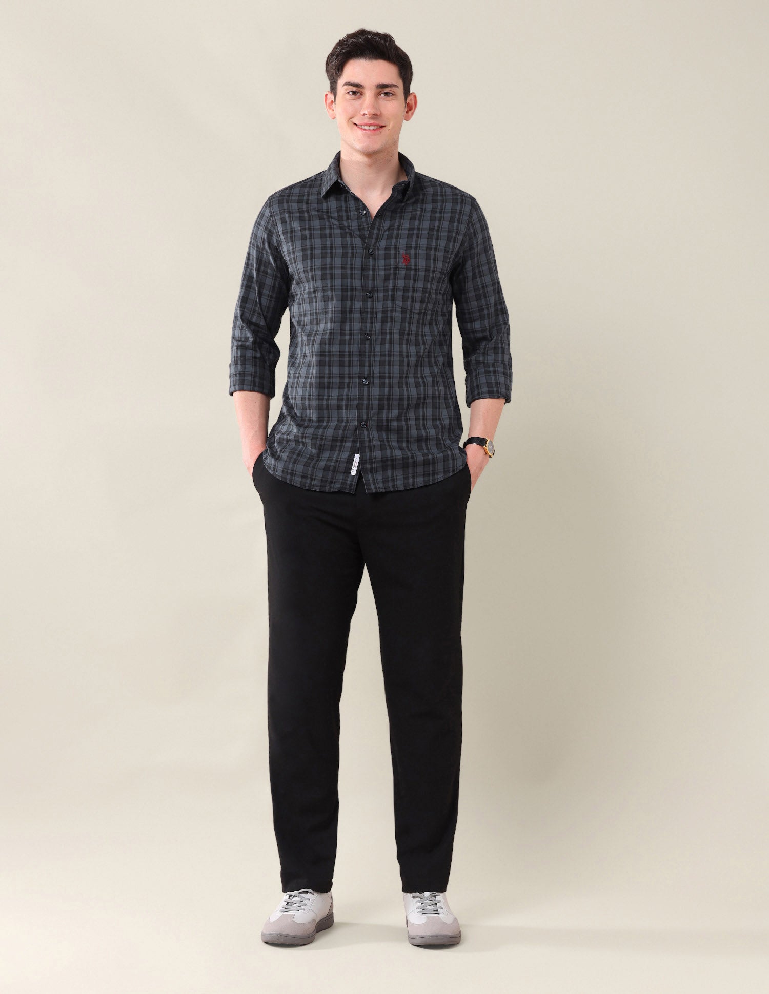 Tailored Fit Pure Cotton Shirt Teal - U.S. POLO ASSN. | Large