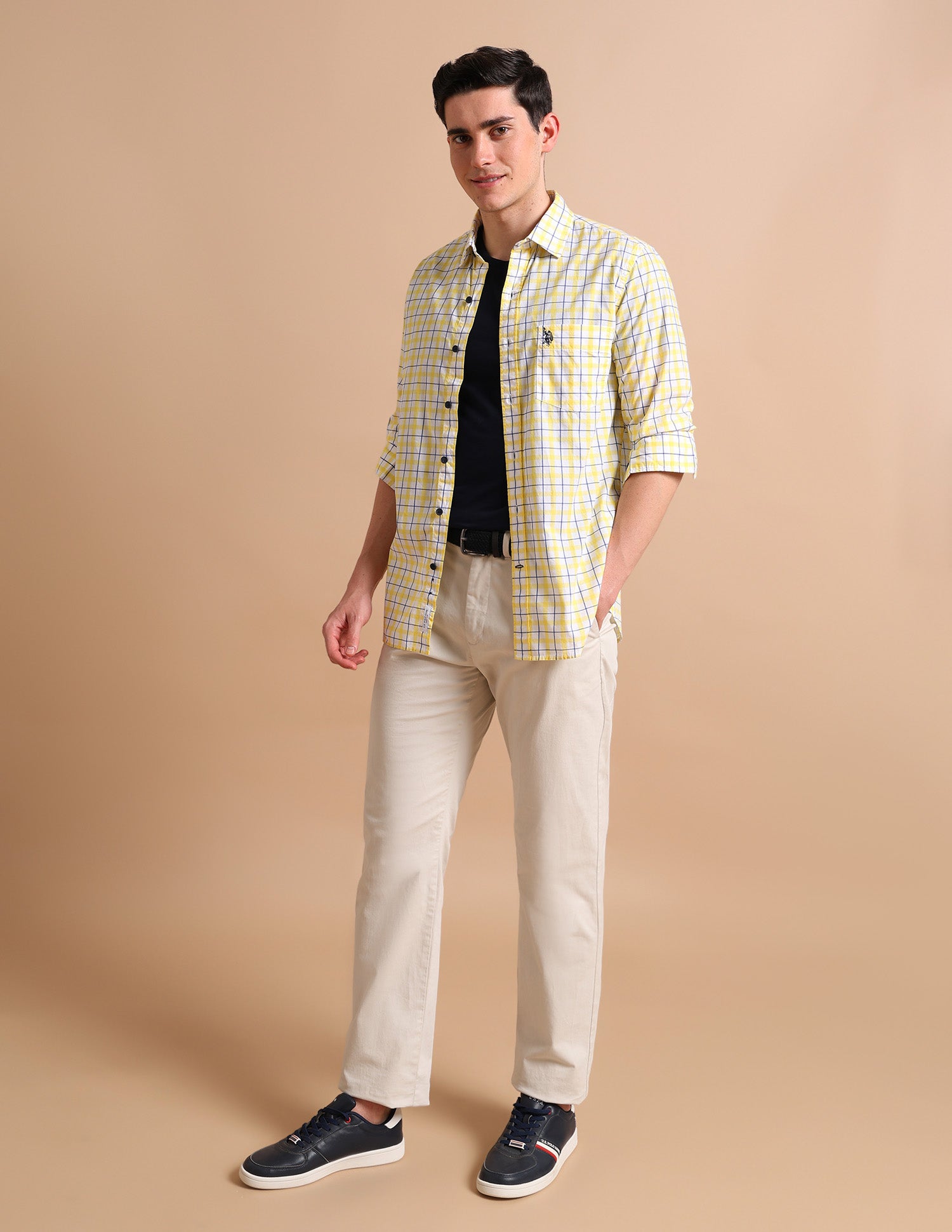 Twill Check Shirt Yellow - U.S. POLO ASSN. | Large