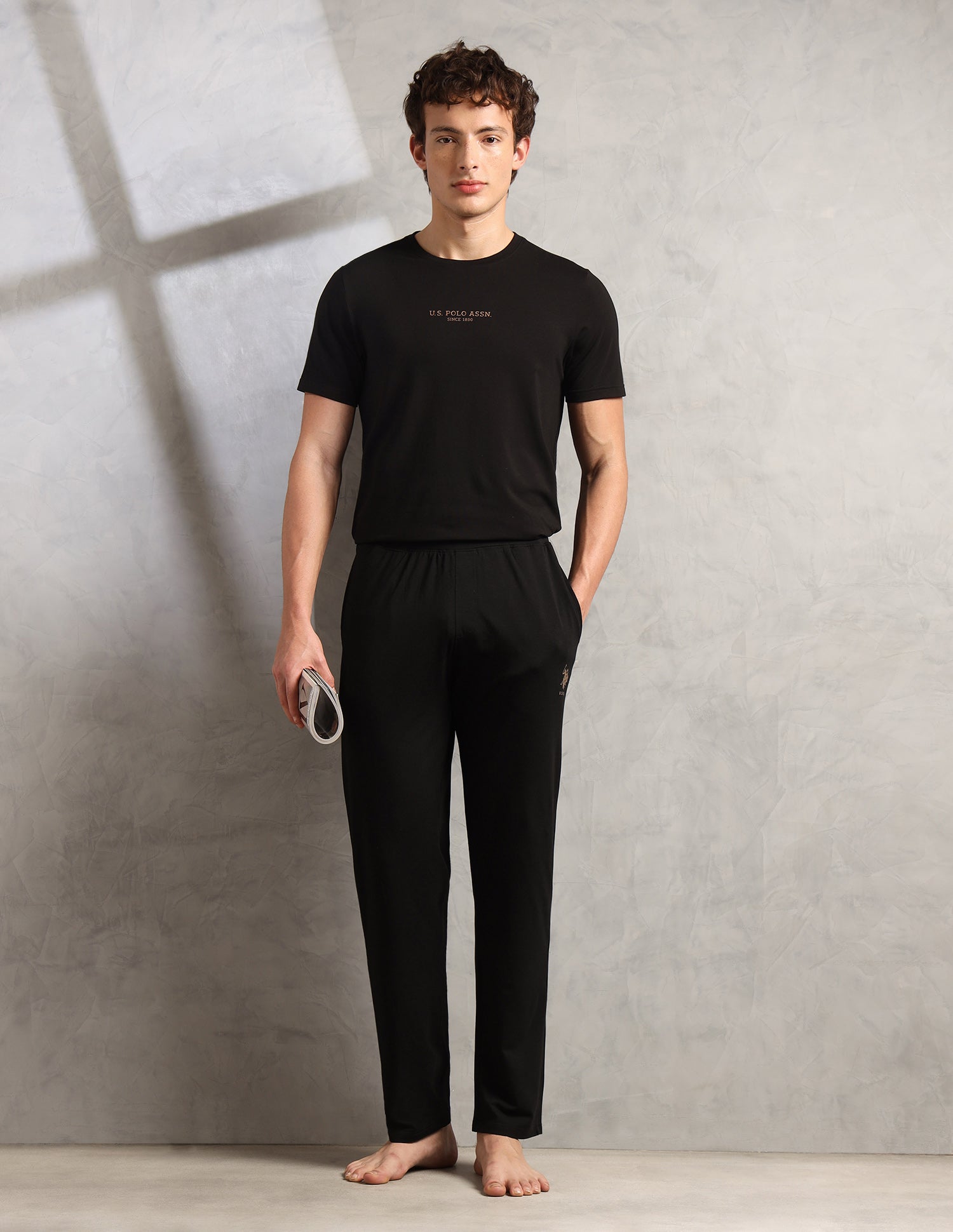 Relaxed Fit Breathable PR001-PL - Lounge Pants Pack Of 1 Black - U.S. Polo Assn. India | Large