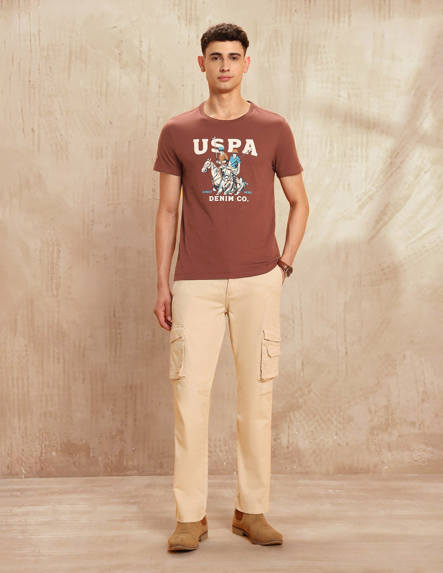 Graphic Brand Printed Legend Of Horseshoe T-Shirt Rust - U.S. POLO ASSN. | Large