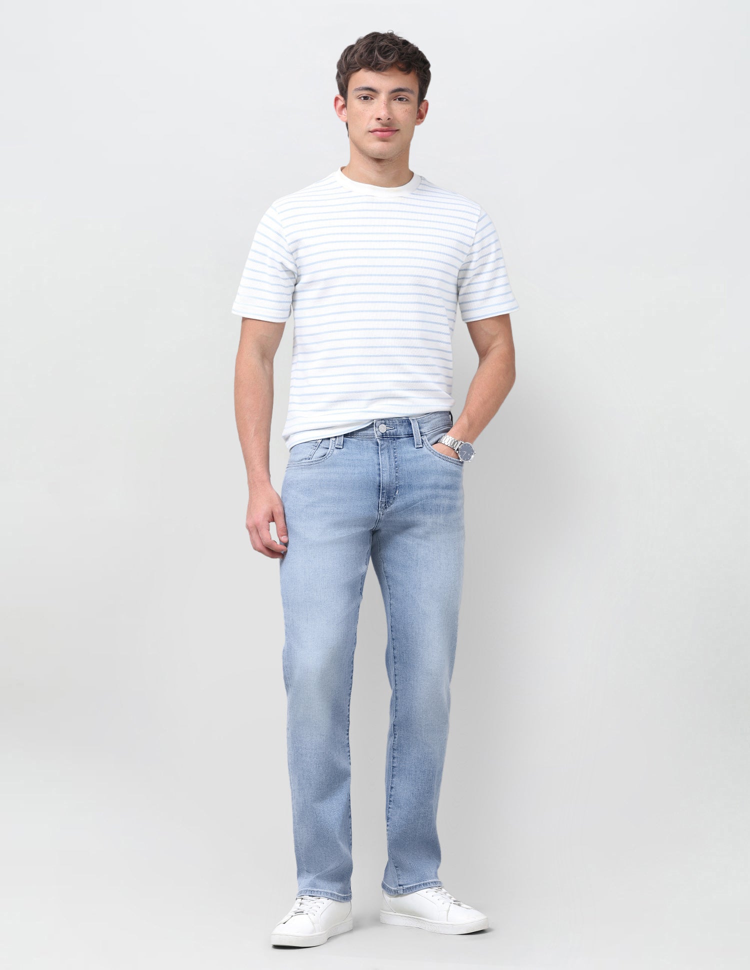 Pacho X Harold Slim Straight Fit Blue Jeans Mid Blue - U.S. Polo Assn. India | Large